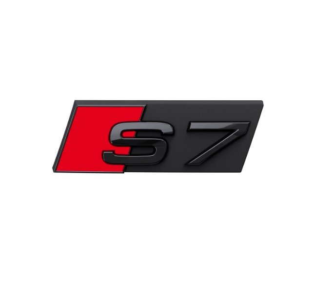 Audi Modellbezeichnung  in Schwarz Front S7