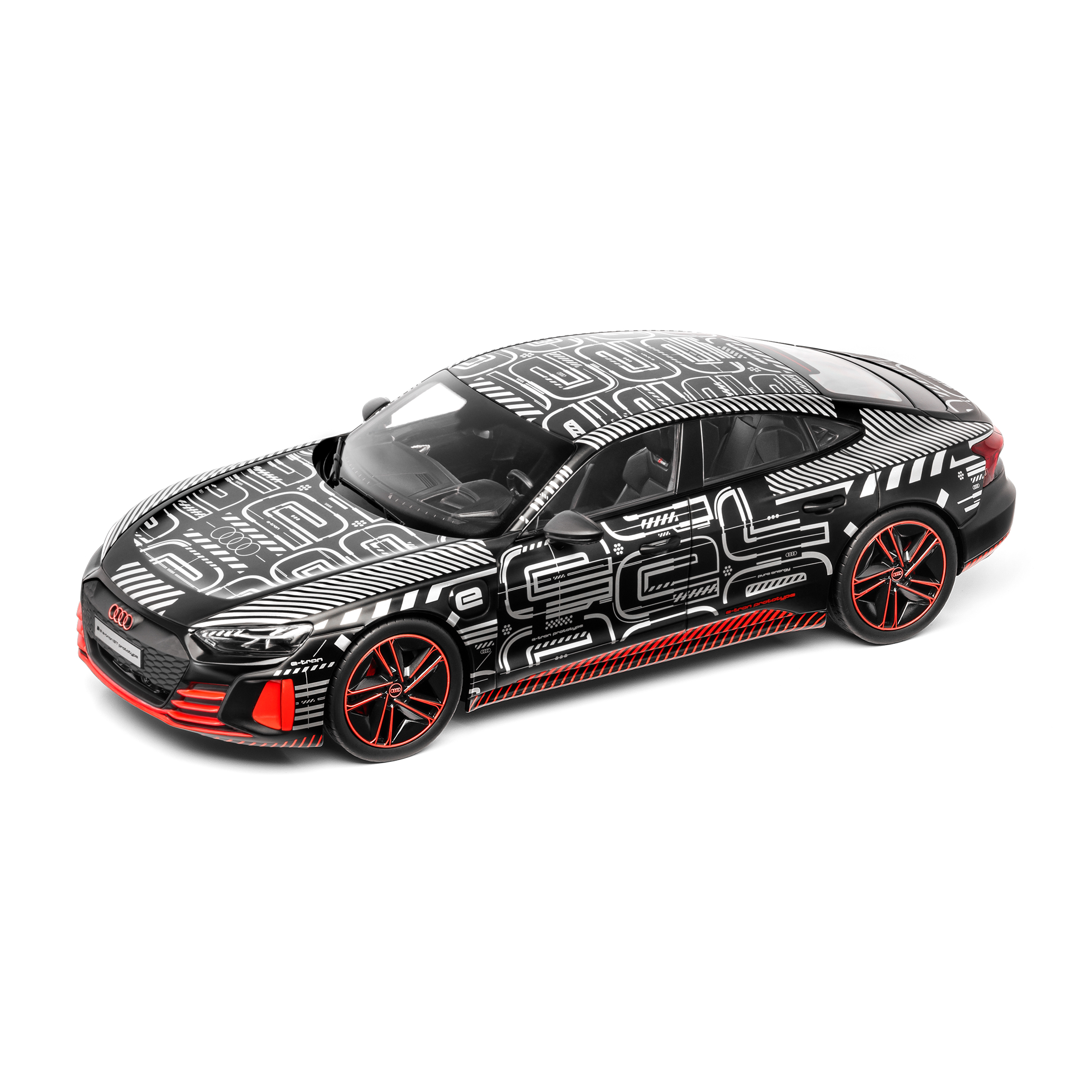 Audi RS e-tron GT Prototyp schwarz/rot/silber Modellauto 1:18