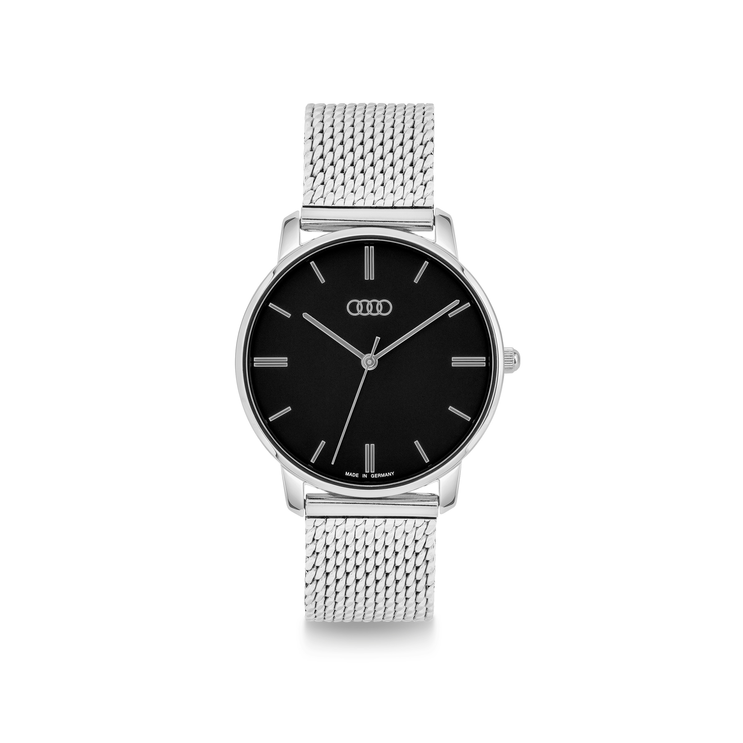 Audi Uhr Damen silber/schwarz Armbanduhr