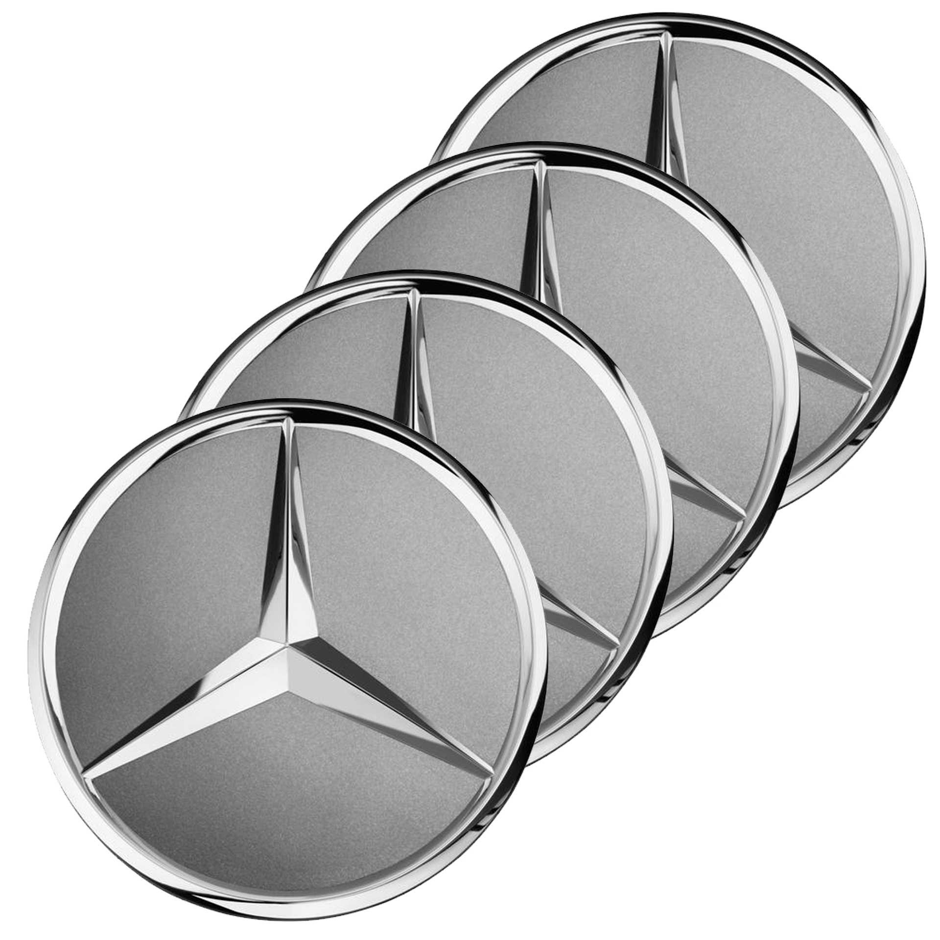 Mercedes-Benz Radnabenabdeckung Stern titangrau 4-teiliger Satz
