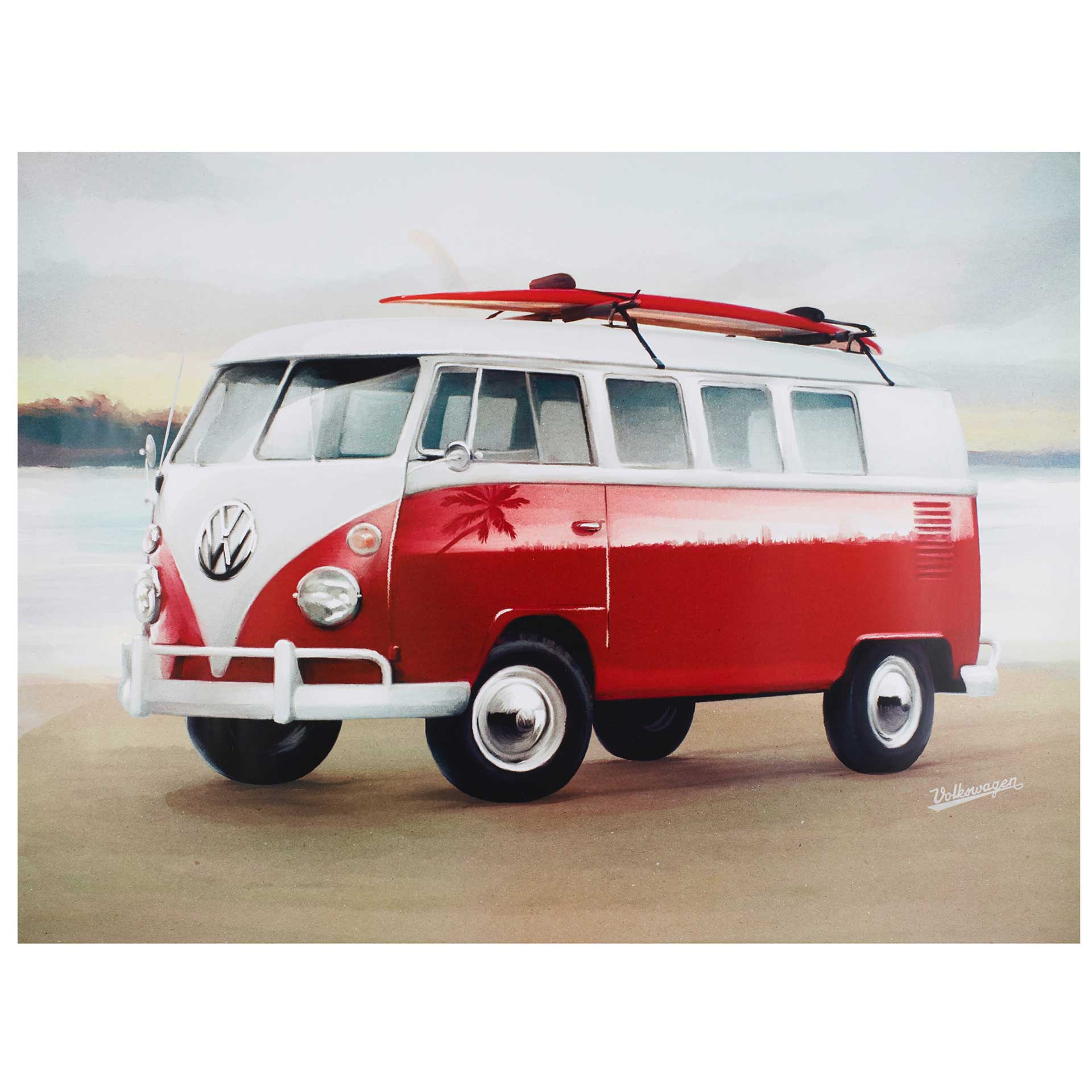 Volkswagen T1 Bulli Kunstdruck 80 x 60 cm Strand limitiert 1H0087799A