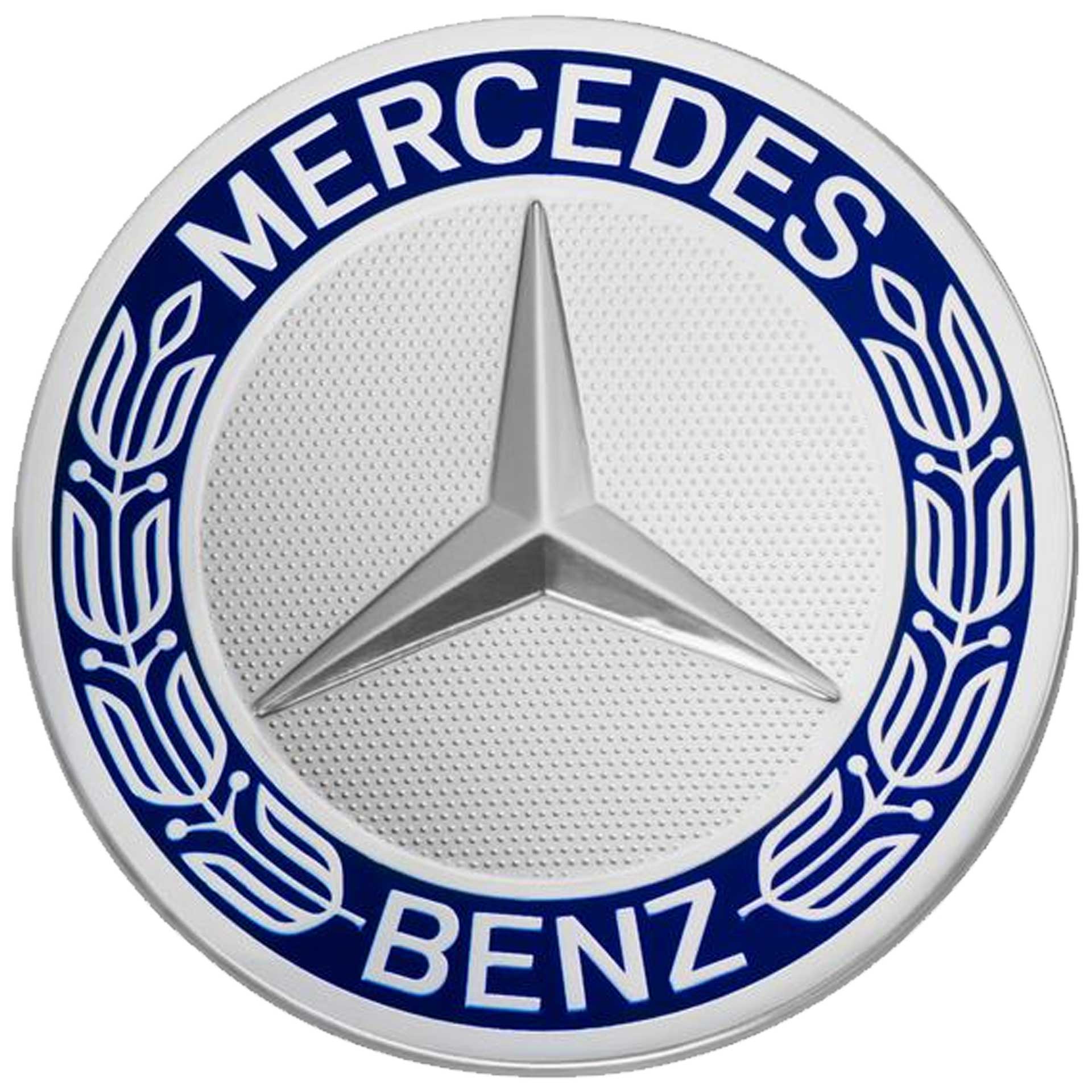 Mercedes-Benz Radnabenabdeckung Stern mit Lorbeerkranz blau