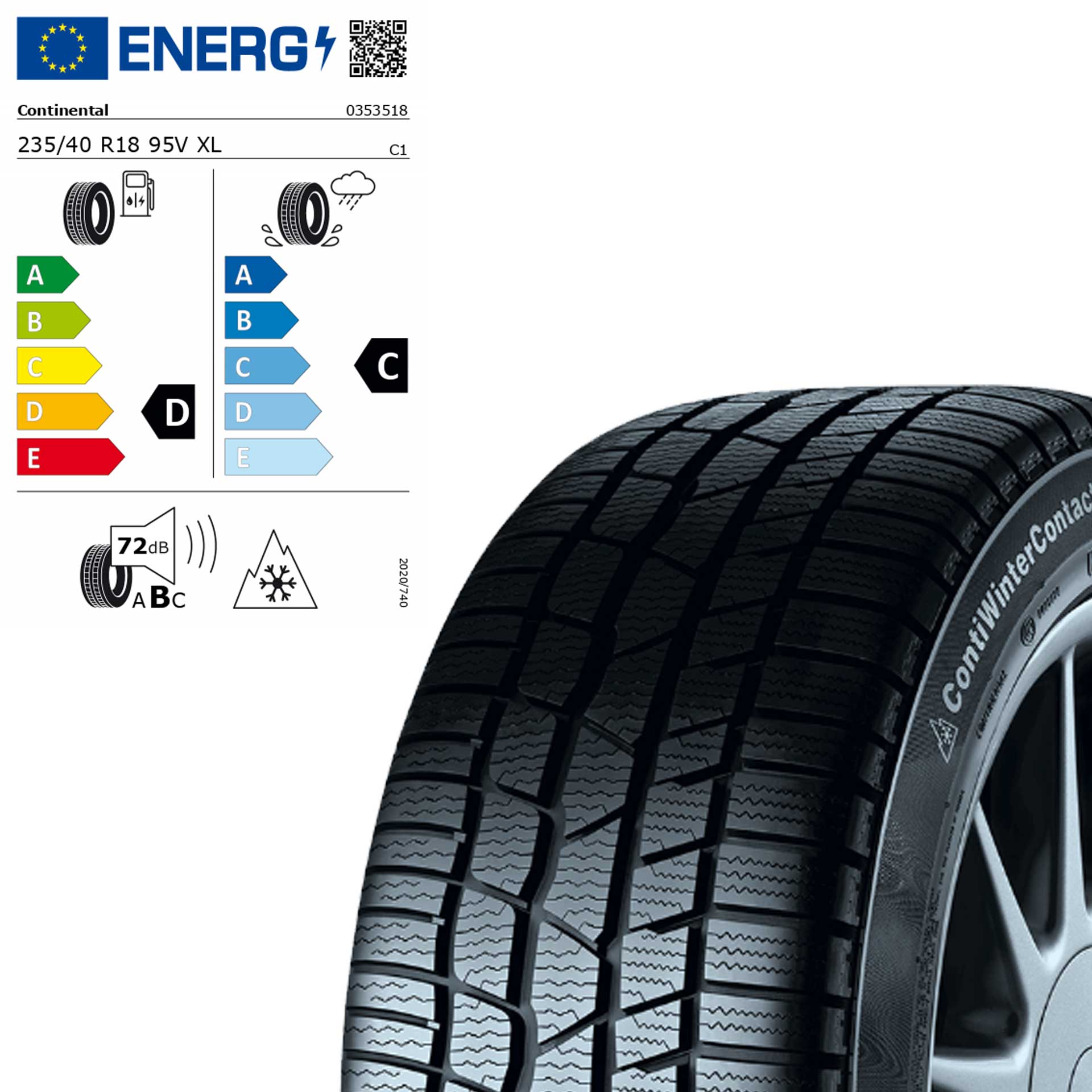 235/40 R18 95V XL Continental ContiWinterContact TS 830 P MO - Winterreifen Q44005111060A 235/40 R18 95V XL Continental ContiWinterContact TS 830 P MO - Winterreifen Q44005111060A
