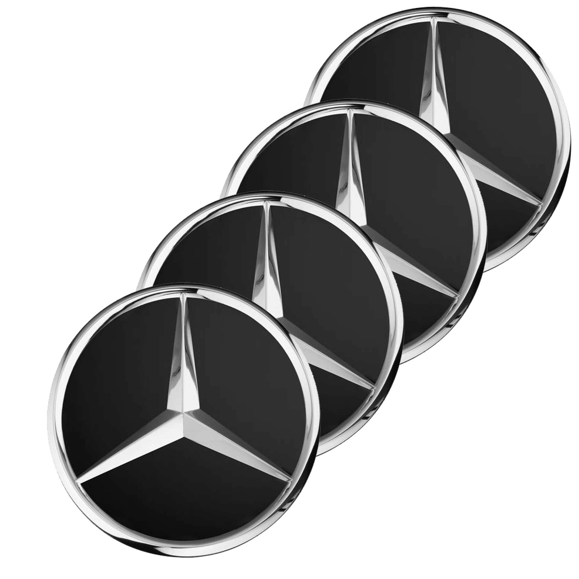 Mercedes-Benz Radnabenabdeckung Stern schwarz matt 4-teilige