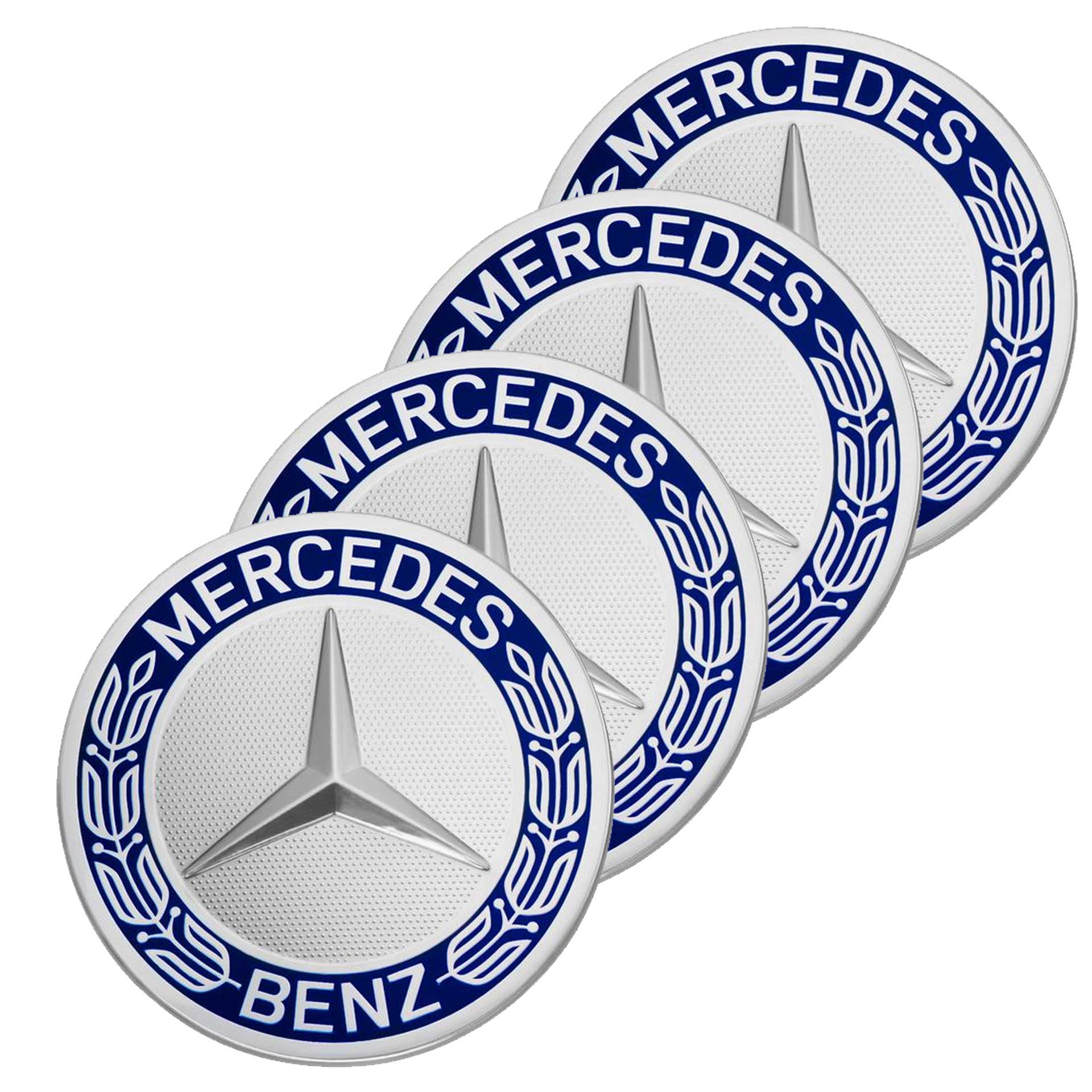 Mercedes-Benz Radnabenabdeckung Stern mit Lorbeerkranz blau 4-teiliger Satz A17140001255337