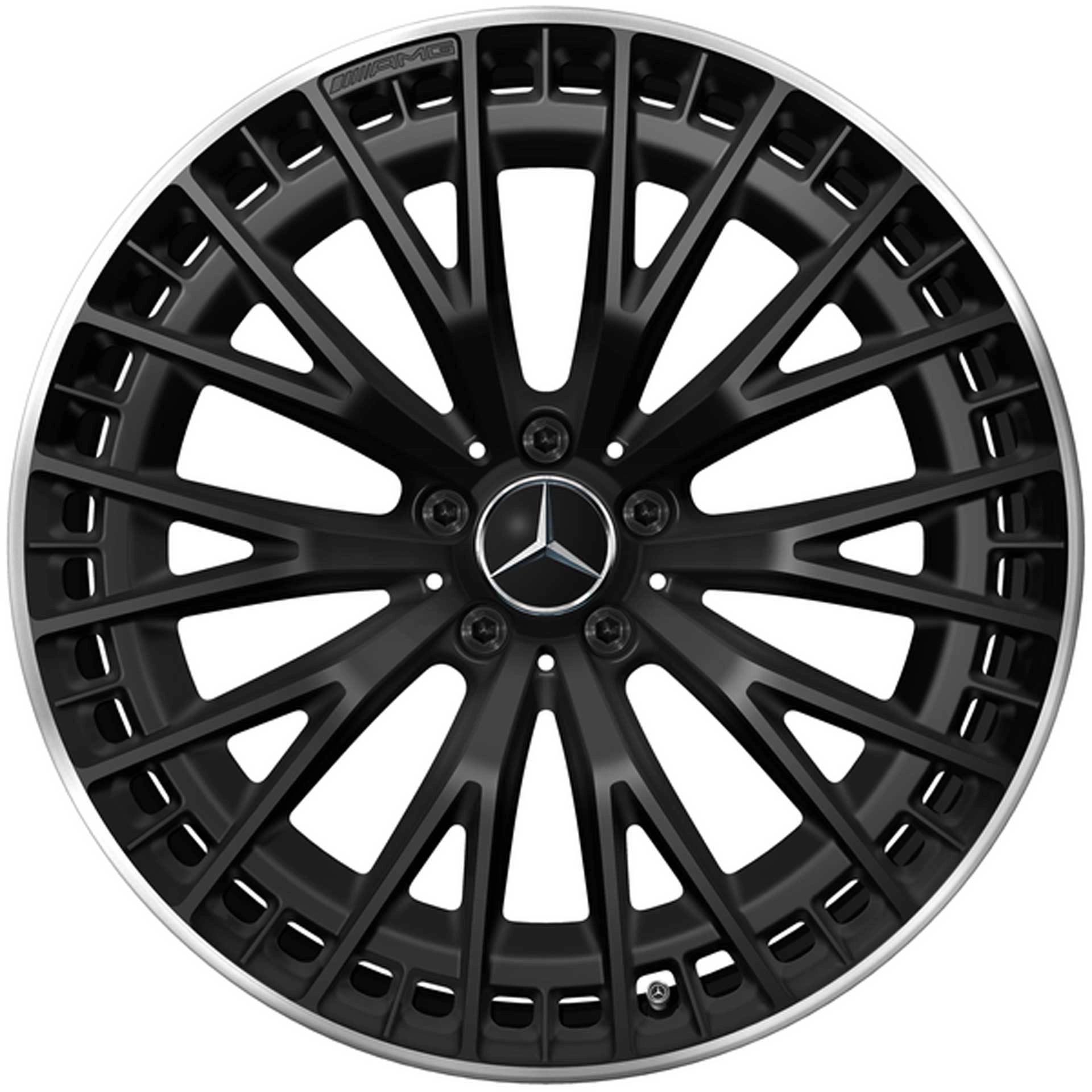 Mercedes-AMG Vielspeichen-Rad 21 Zoll Leichtmetallfelge EQE schwarz matt Felgenhorn glanzgedreht A29540129007X71