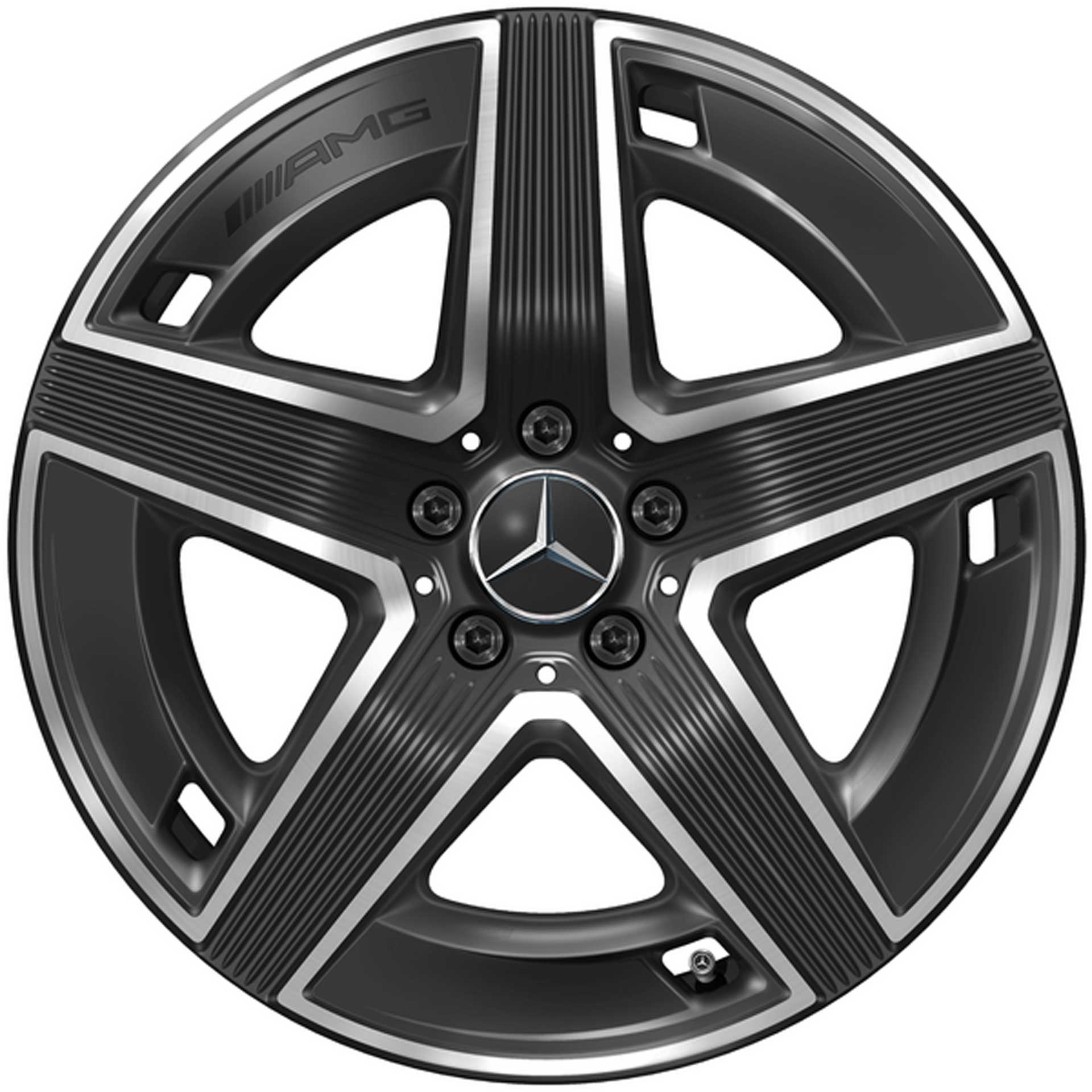 Mercedes-AMG 5-Speichen-Rad 19 Zoll Leichtmetallfelge GLC X254 schwarz glanzgedreht A25440104007X23