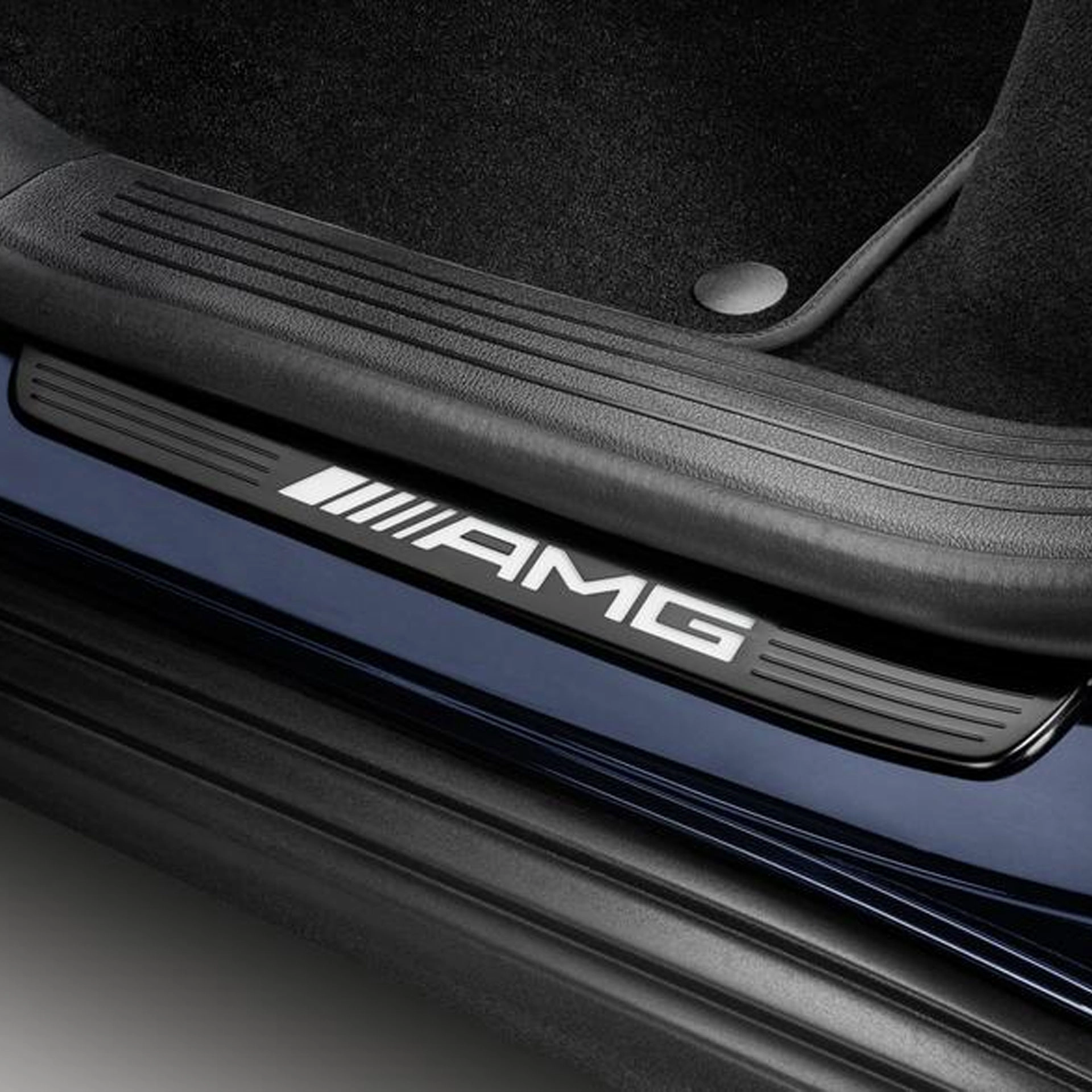 Mercedes-AMG Wechselcover für Einstiegsleisten beleuchtet hinten 2-teilig schwarz/weiß A1676806111