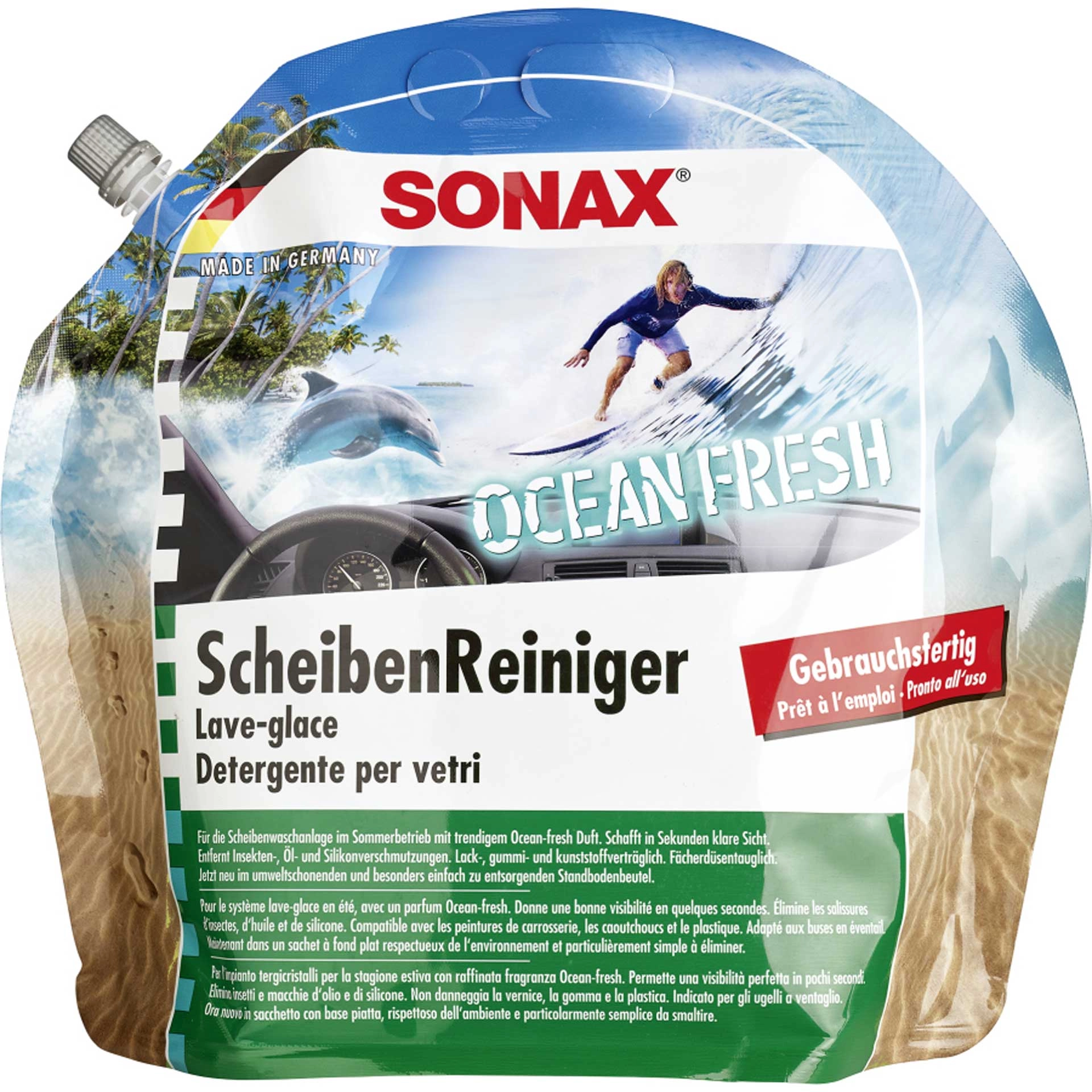 Sonax ScheibenReiniger Ocean-fresh gebrauchsfertig 3 l Standbodenbeutel 03884410