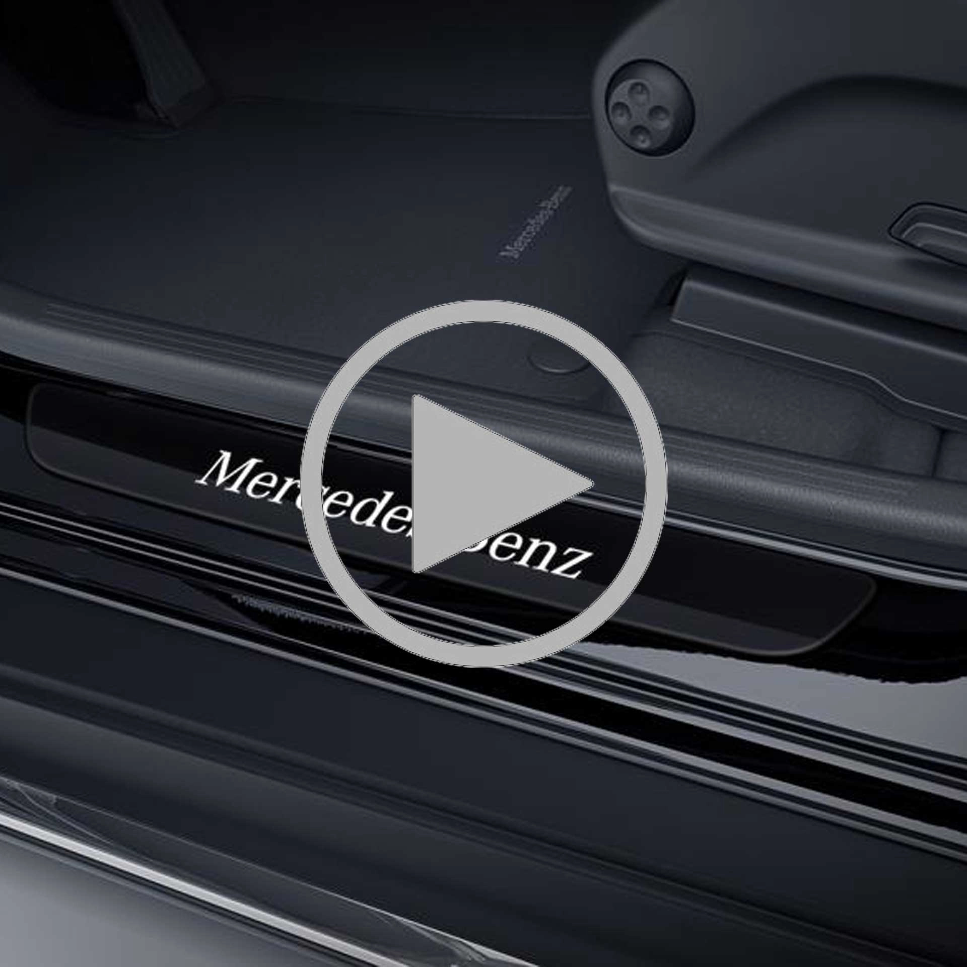 Mercedes-Benz Wechselcover für Einstiegsleisten beleuchtet vorne 2-teilig schwarz/weiß