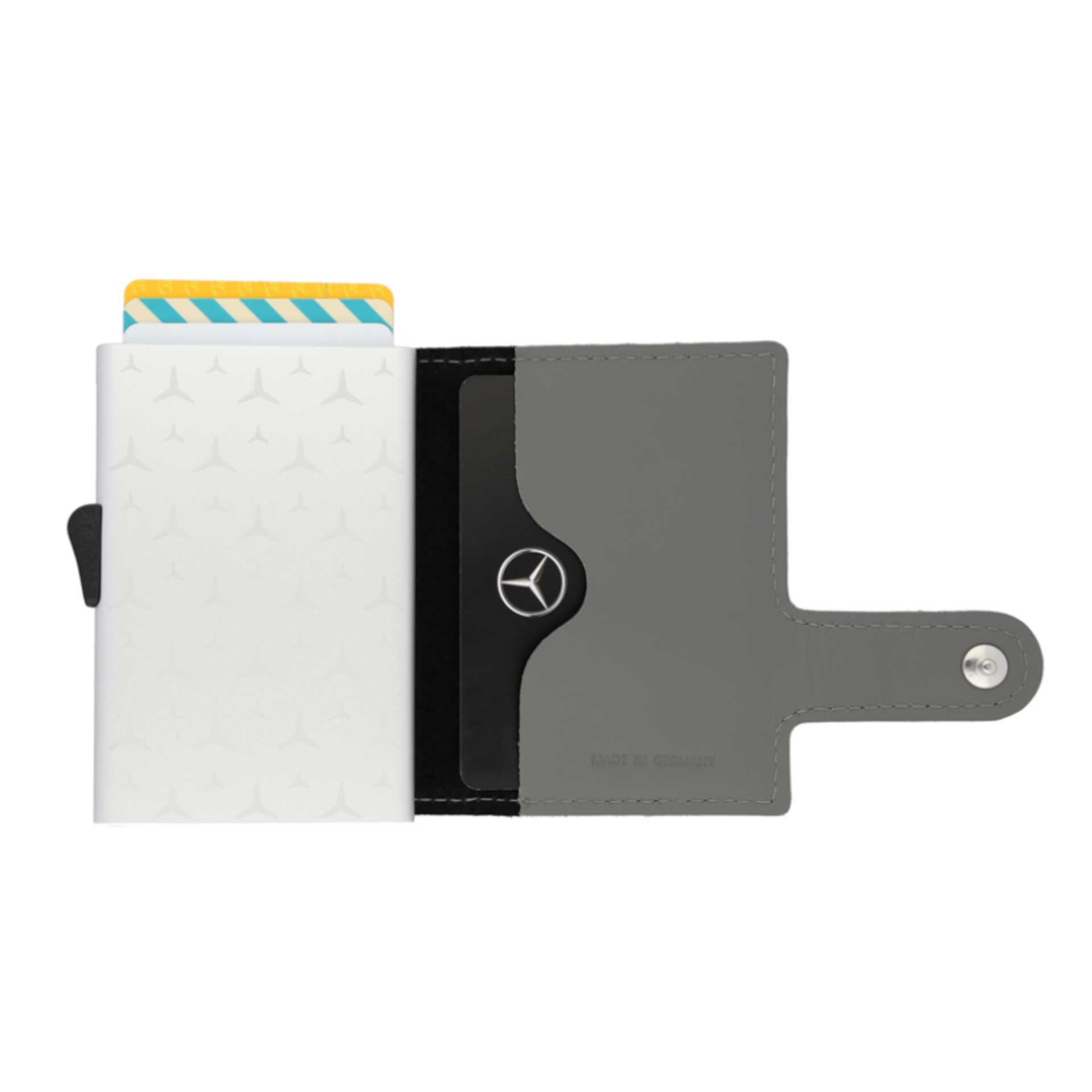Mercedes-Benz Minigeldbörse aus Leder aus Fahrzeugproduktion silbergrau B66959260