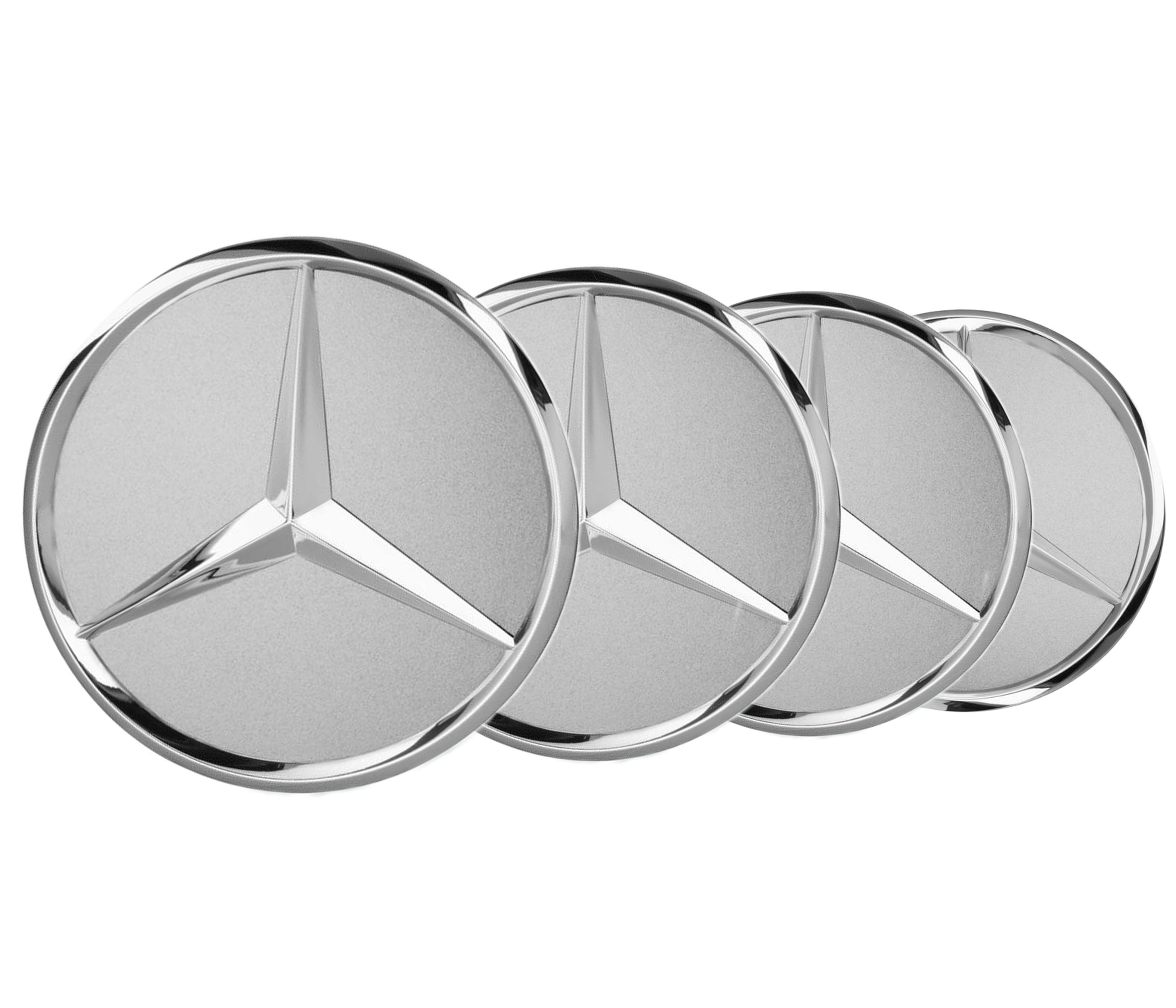 Mercedes-Benz Radnabenabdeckung Stern erhaben titansilber Set 4-teilig