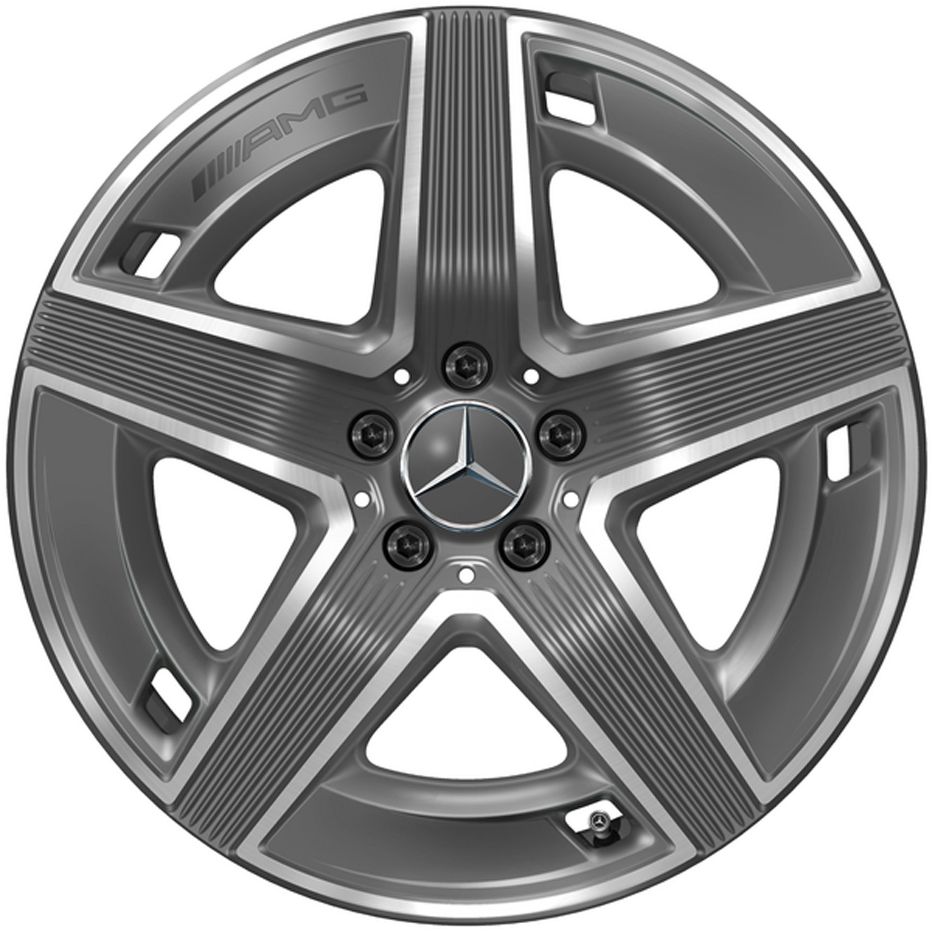 Mercedes-AMG 5-Speichen-Rad 19 Zoll Leichtmetallfelge GLC X254 grau glanzgedreht A25440104007Y51