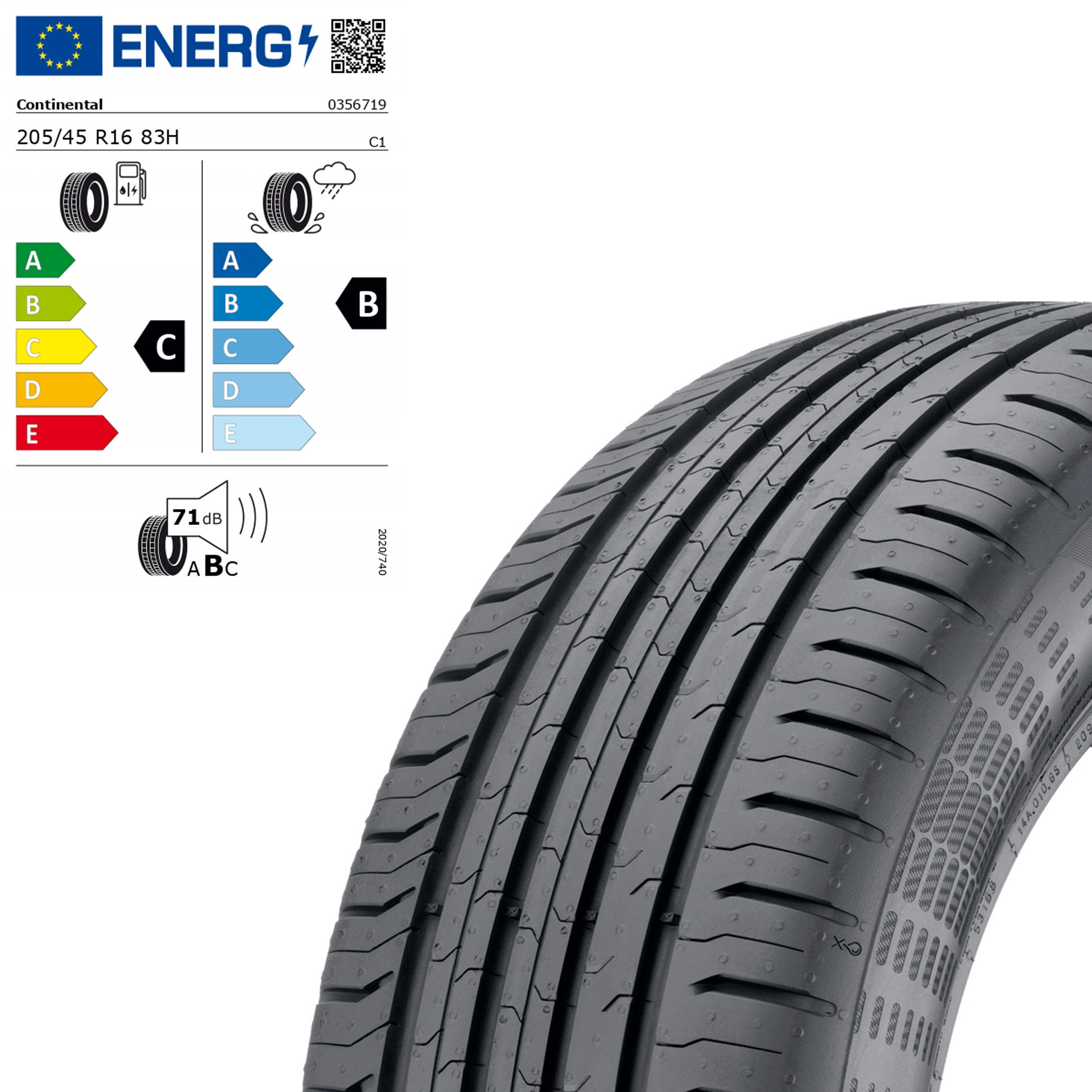205/45 R16 83H Continental ContiEcoContact 5 - Sommerreifen Q44003111009A