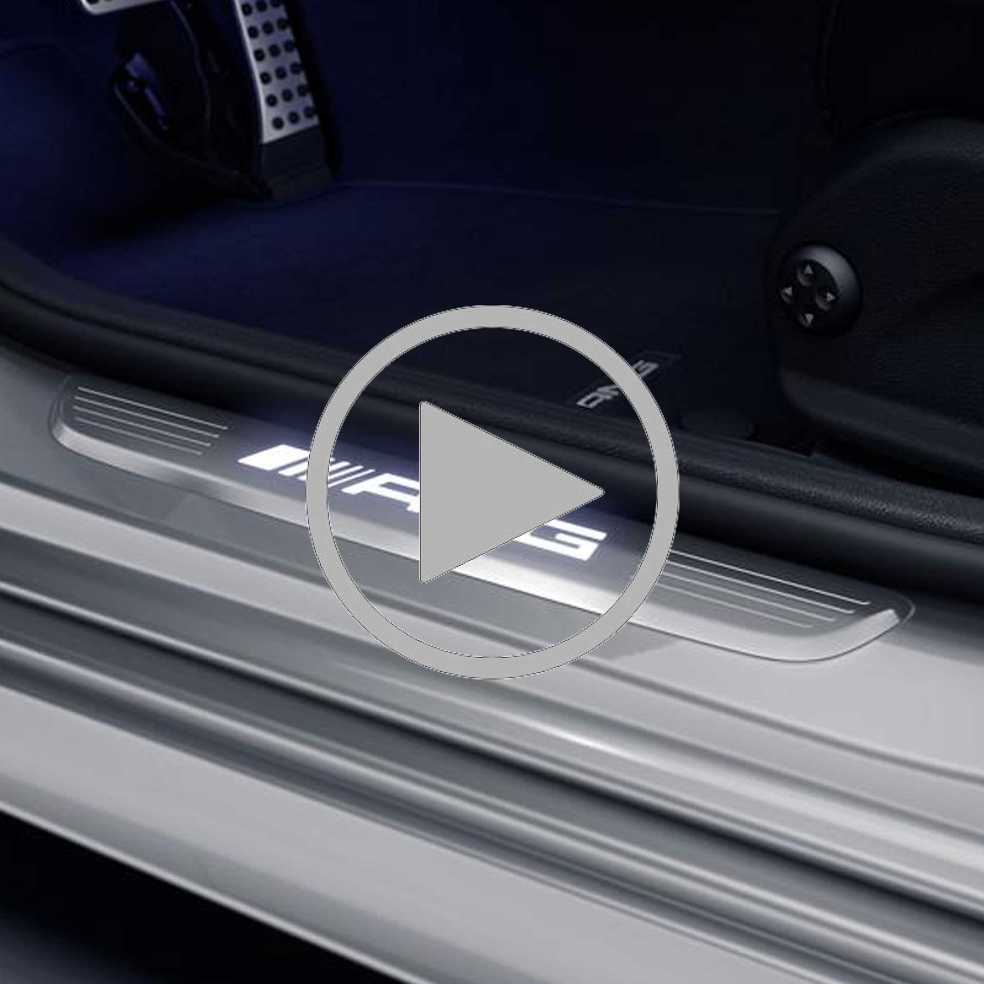 Mercedes-AMG Wechselcover für Einstiegsleisten beleuchtet vorne 2-teilig weiß