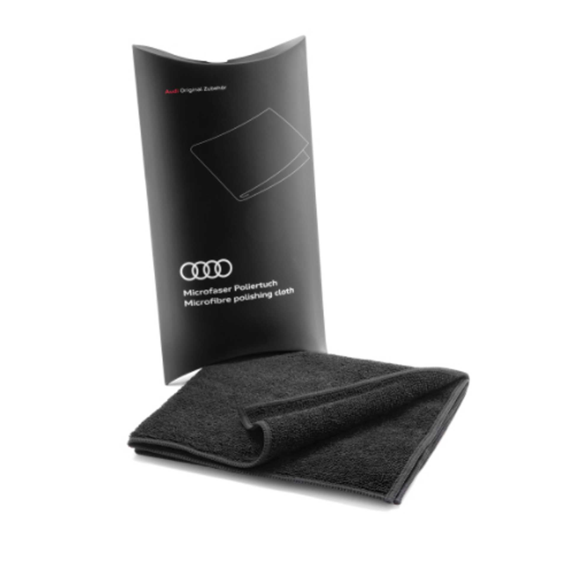 Audi Poliertuch schwarz Mikrofasertuch waschbar