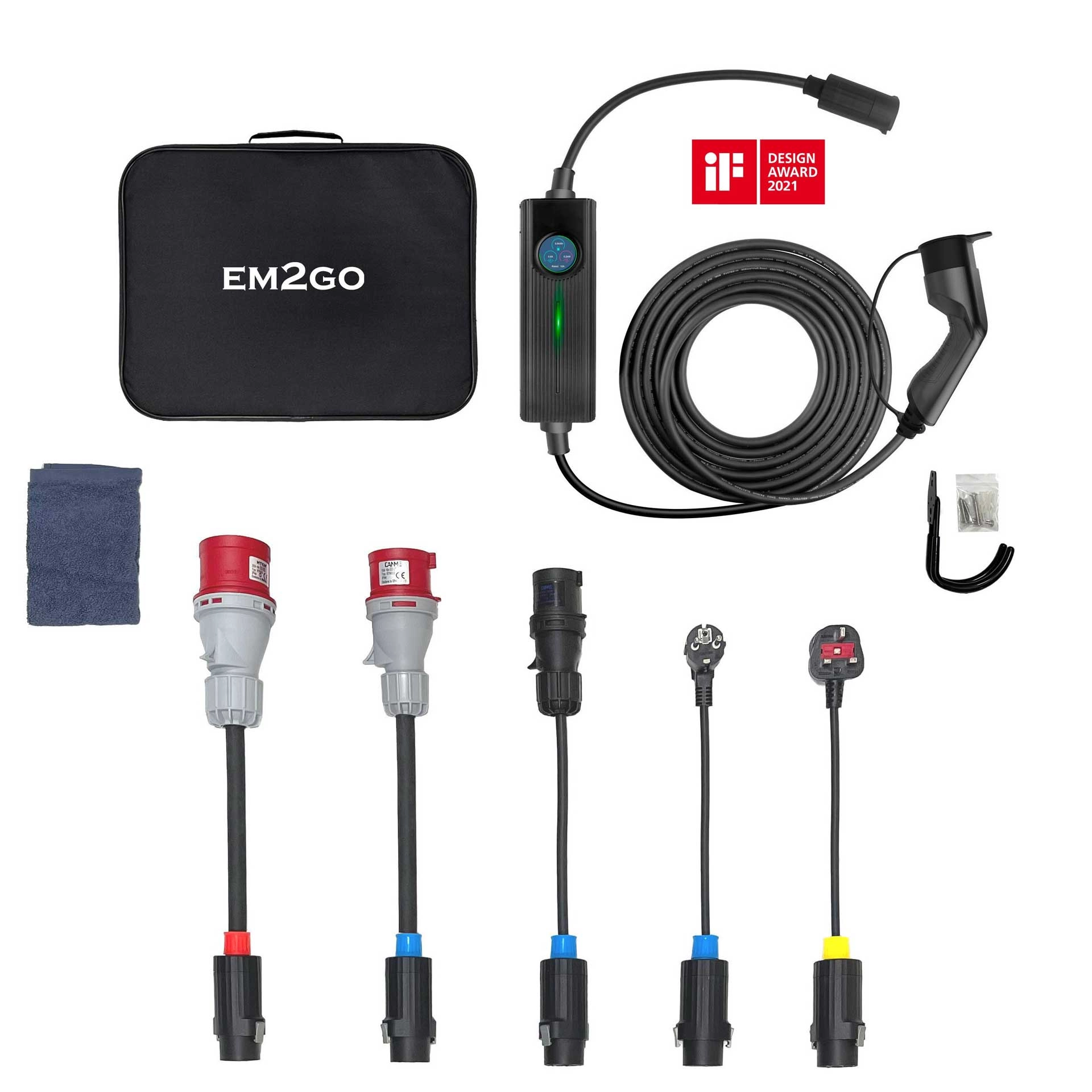 EM2GO mobiles Ladesystem für E-Fahrzeuge inkl. 5 Adapter