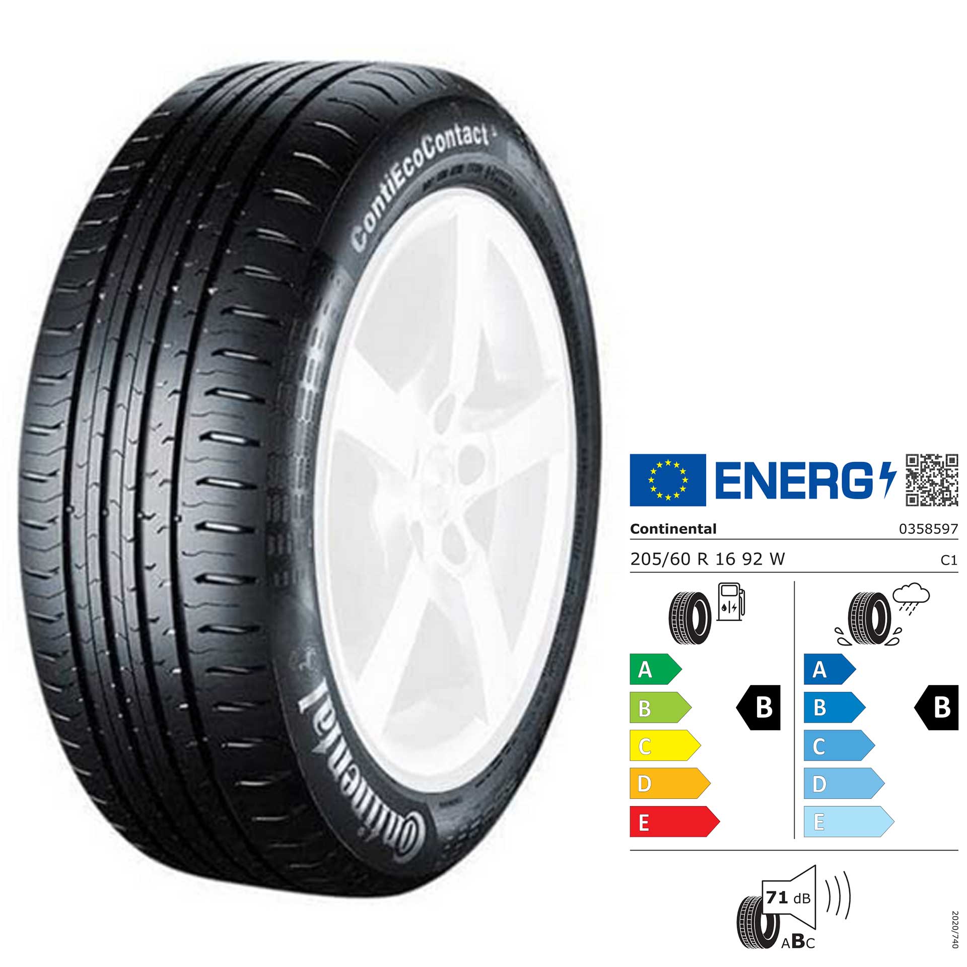 205/60 R16 92W Continental ContiEcoContact 5 AO - Sommerreifen ZTS205606WCB5C