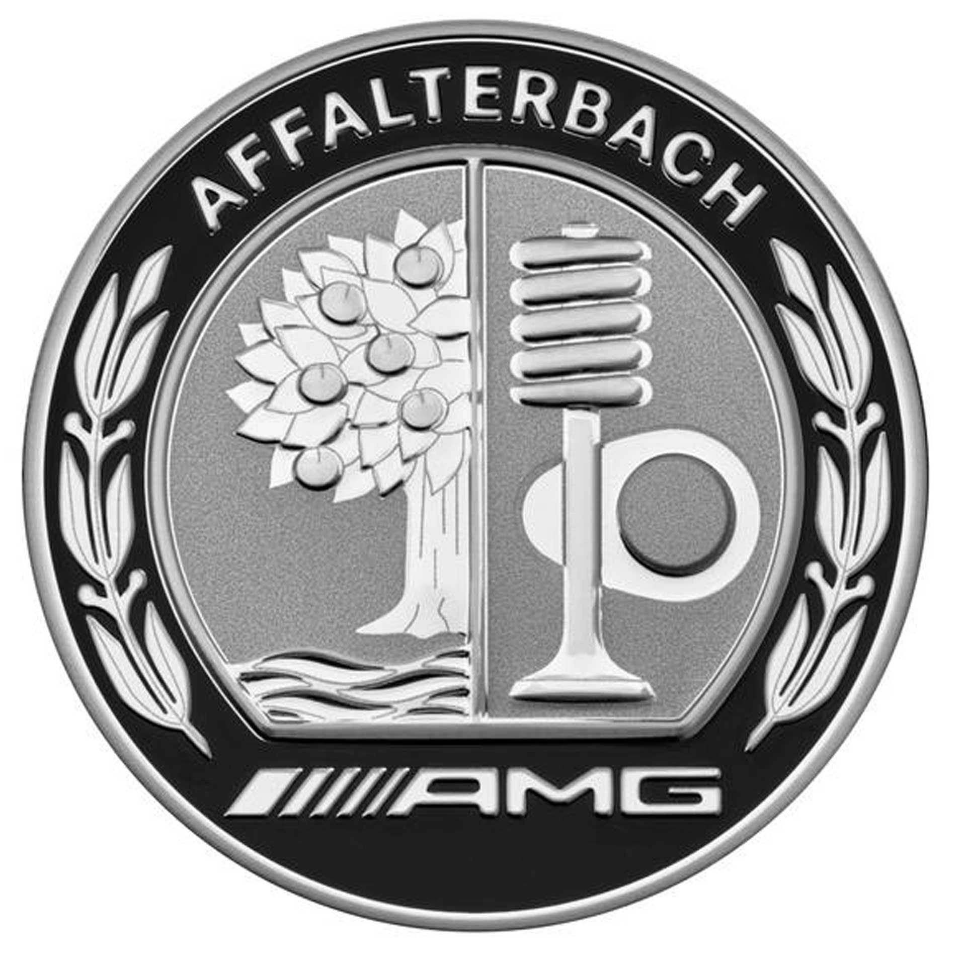 Mercedes-AMG Radnabendeckel mit AMG Wappen silber / schwarz Radnabenabdeckung A0004005200
