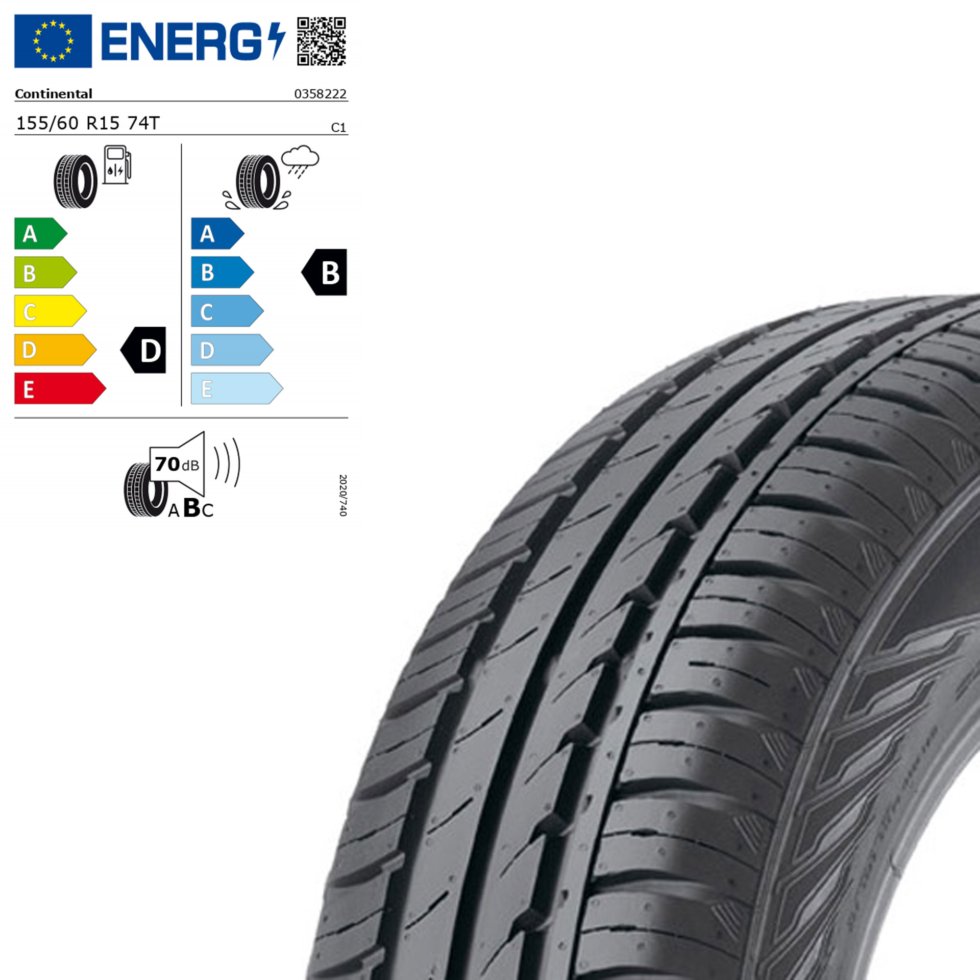 155/60 R15 74T Continental ContiEcoContact 3 - Sommerreifen Q44003111013A