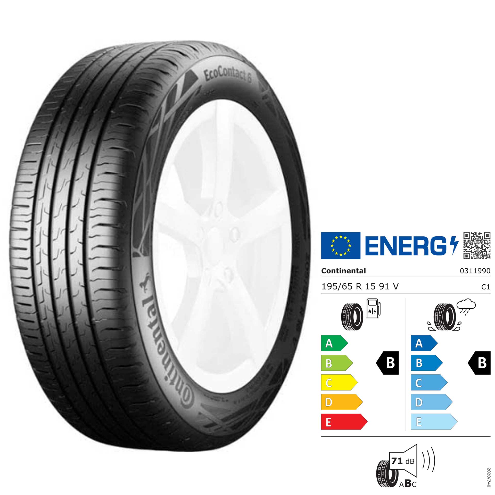 195/65 R15 91V Continental ContiEcoContact 6 - Sommerreifen ZTS195655VCE61