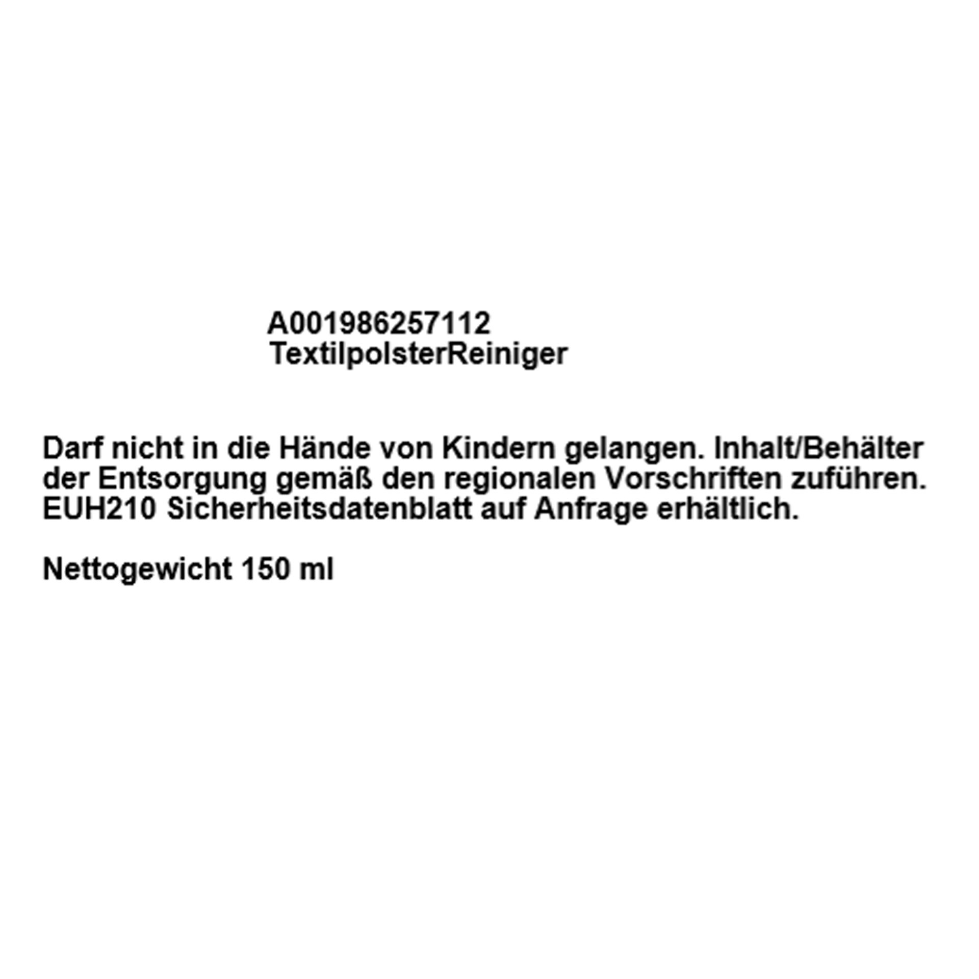 Mercedes-Benz Textil Polsterreiniger 150 ml Mercedes-Benz Textil Polsterreiniger 150 ml