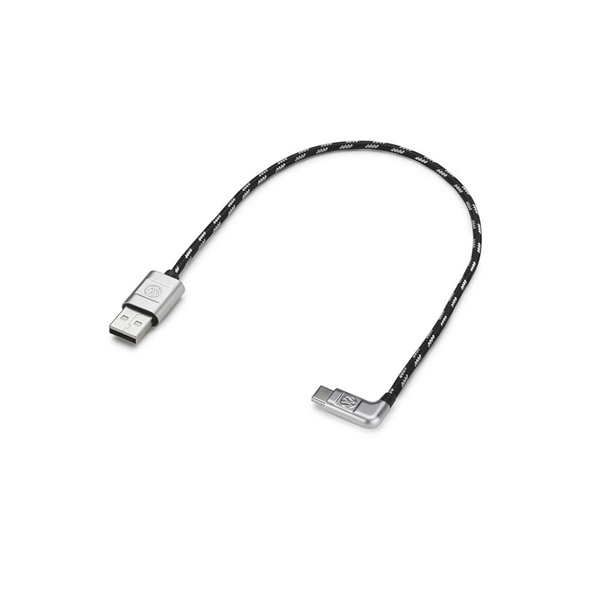 Volkswagen Anschlusskabel Ladekabel USB-A auf USB-C Premium Kabel gewinkelt 30 cm