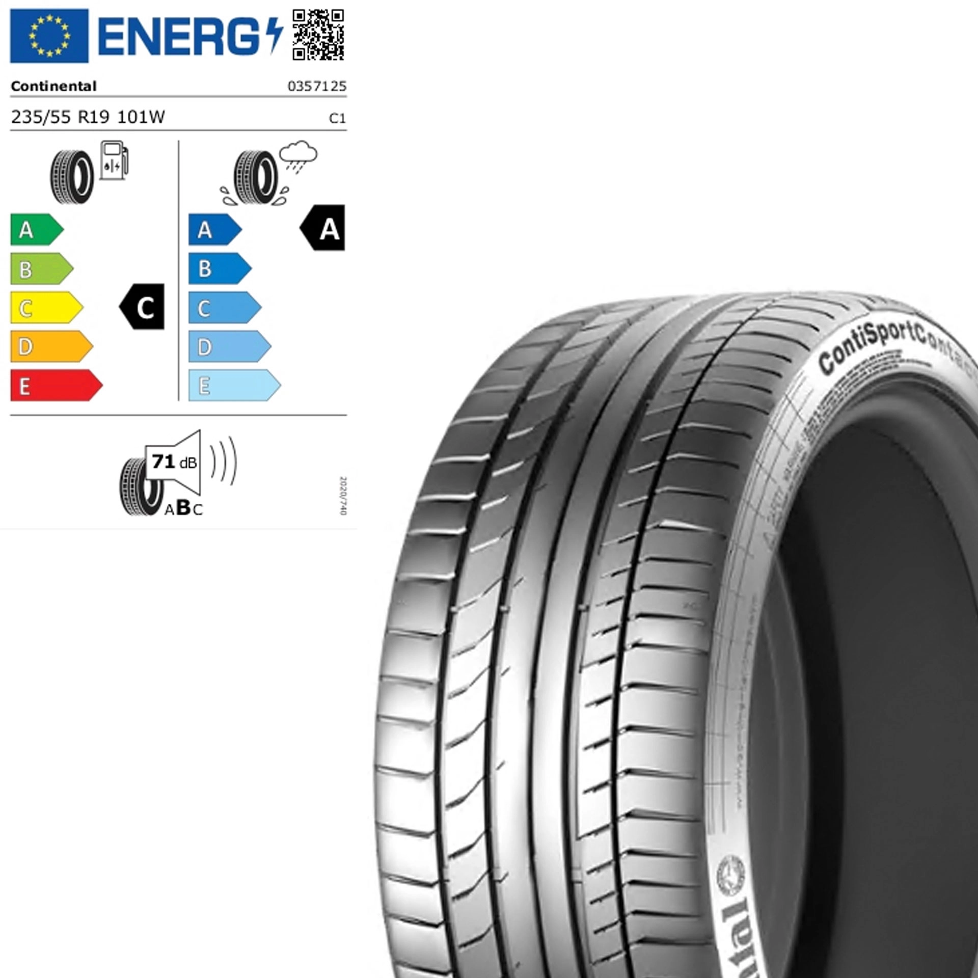 235/55 R19 101W Continental ContiSportContact 5 SUV AO - Sommerreifen ZTS235559WCS5A