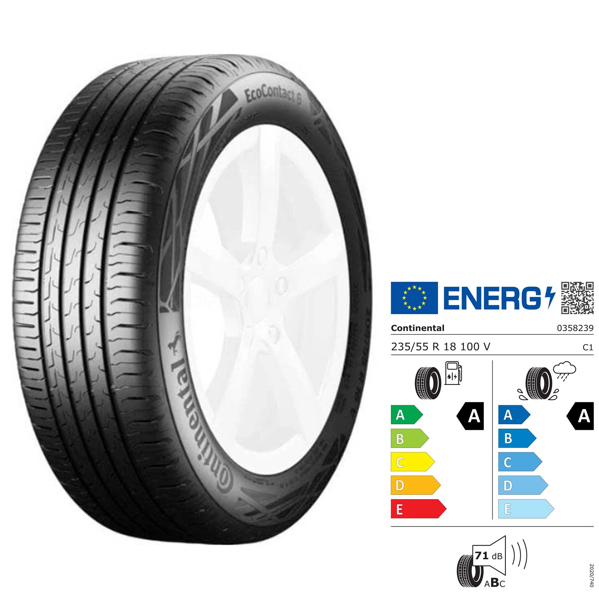 235/55 R18 100V Continental ContiEcoContact 6 Seal Sommerreifen ZTS233558VCE62