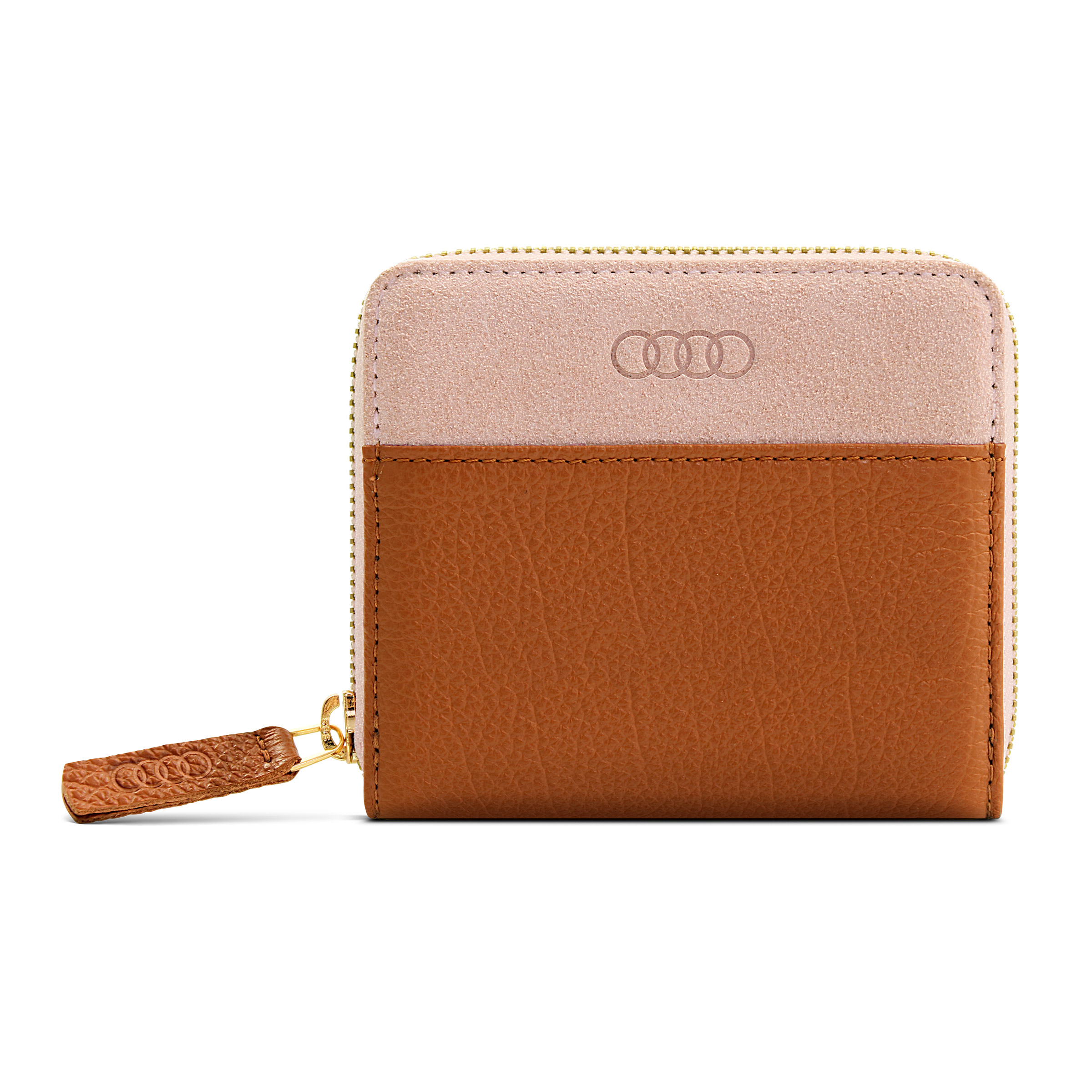 Audi Geldbörse Leder klein für Damen braun-rosé