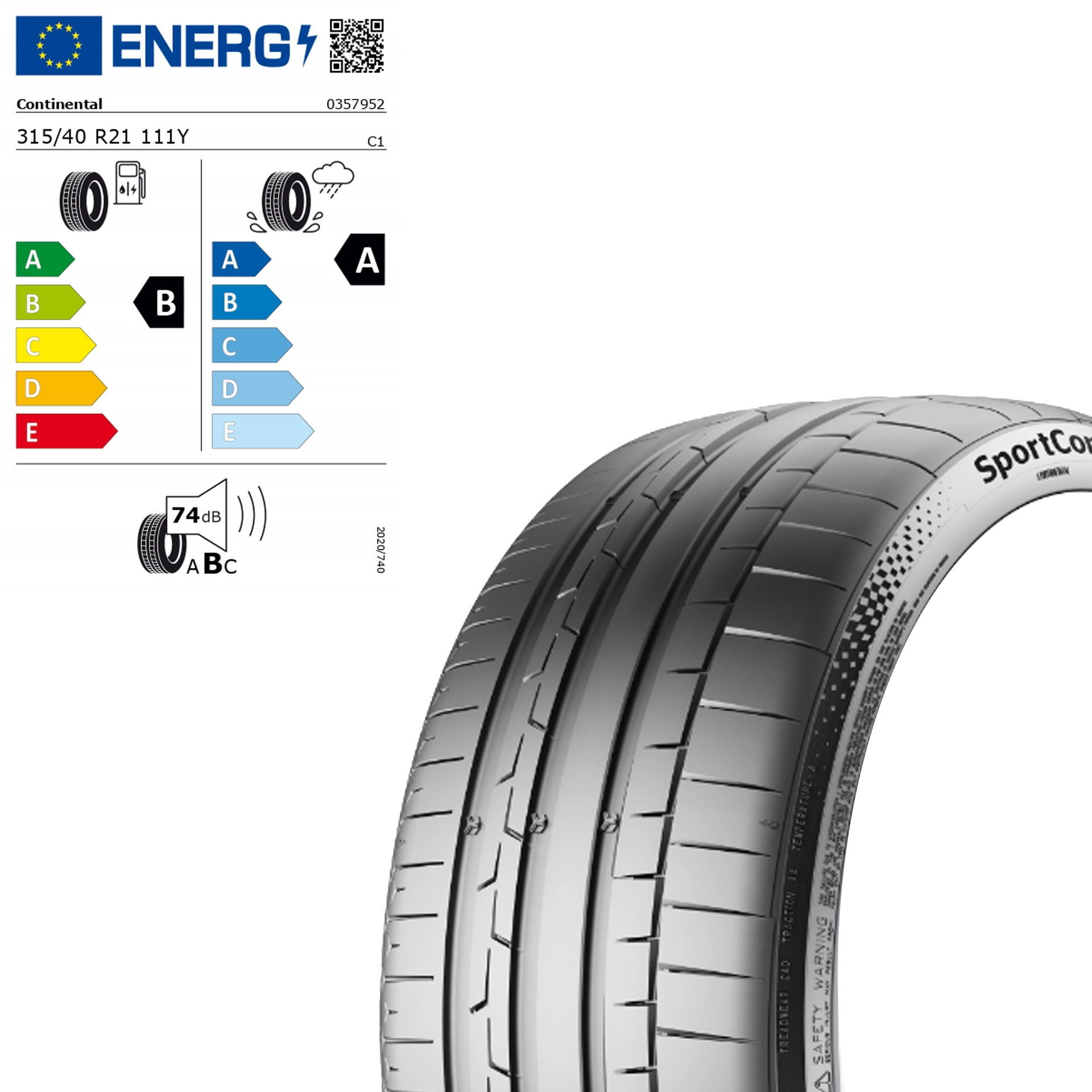 315/40 R21 111Y Continental SportContact 6 MO Sommerreifen Q44002111086A