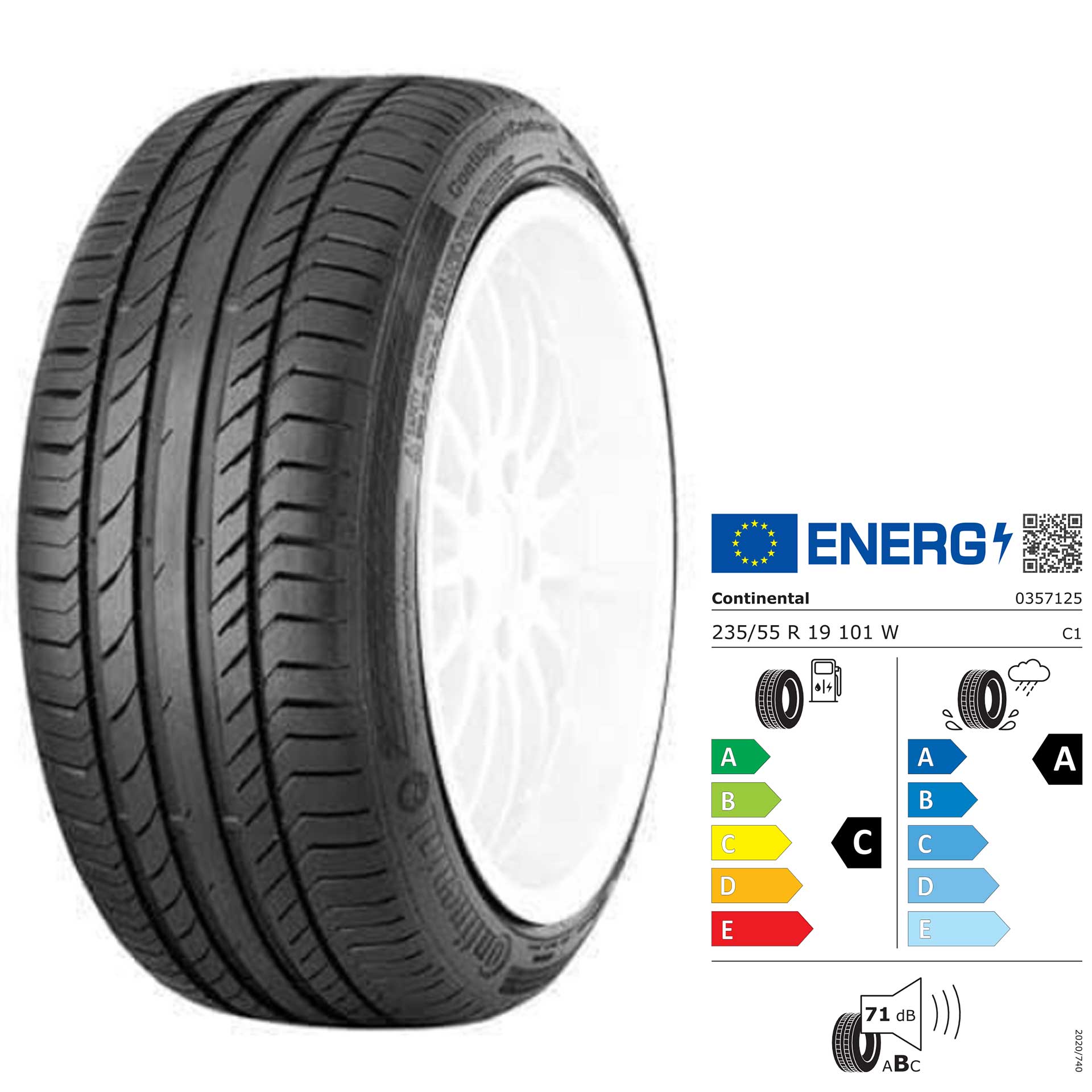 235/55 R19 101W Continental ContiSportContact 5 SUV AO - Sommerreifen ZTS235559WCS5A