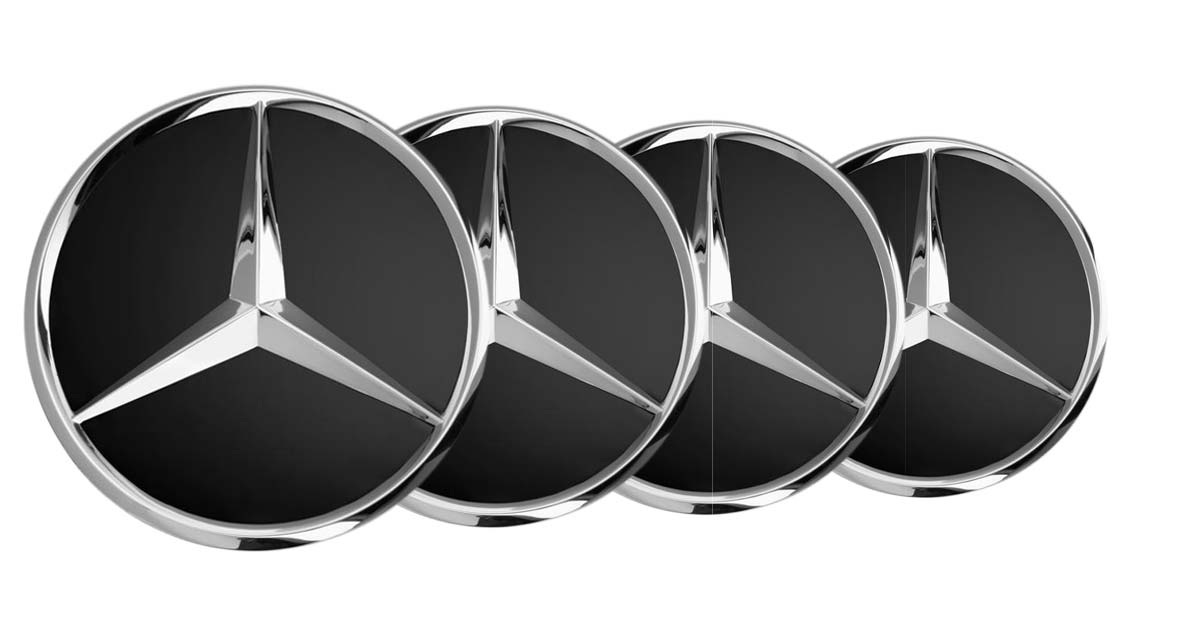 Mercedes-Benz Radnabenabdeckung Stern 4er-Set erhaben schwarz 
