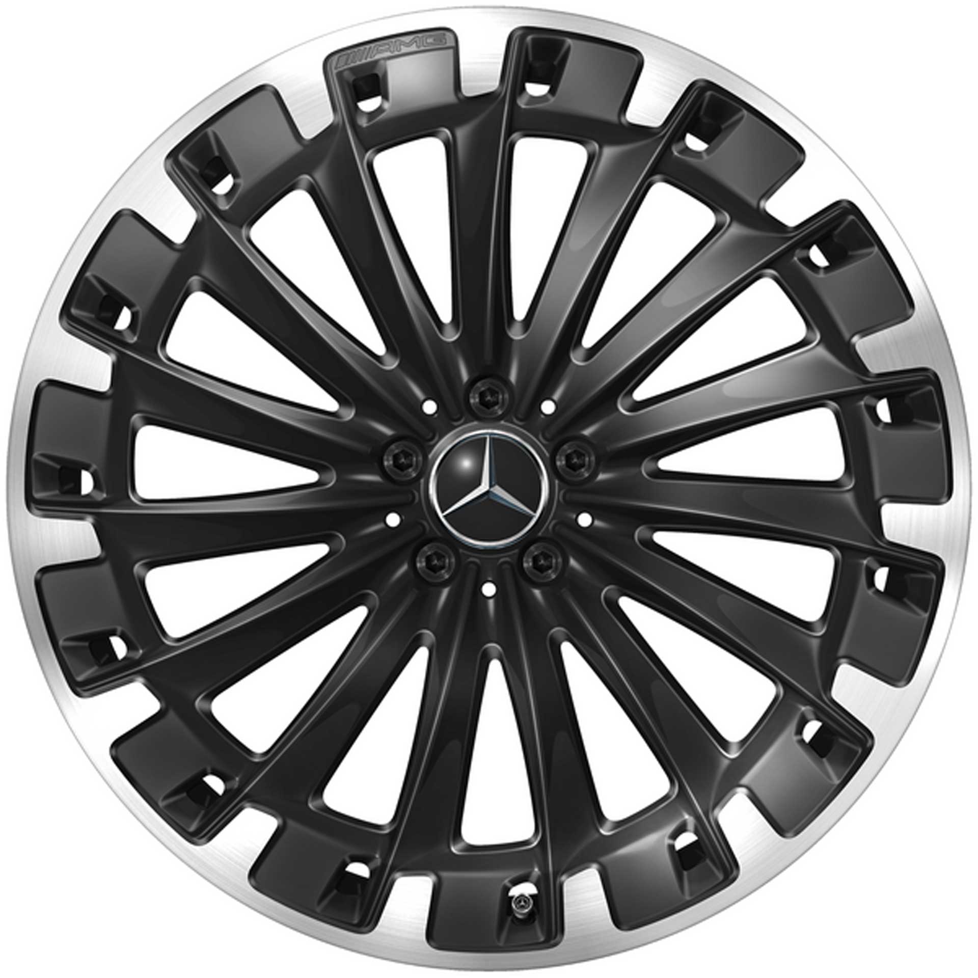Mercedes-AMG Vielspeichen-Rad 22 Zoll Leichtmetallfelge EQS SUV X296 schwarz Felgenhorn glanzgedreht A29640118007X23