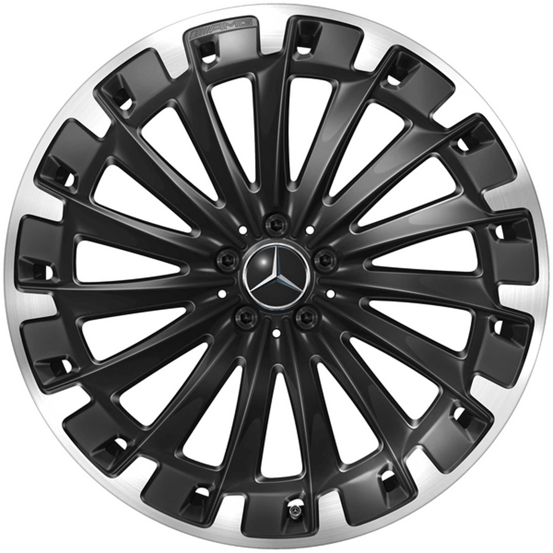 Mercedes-AMG Vielspeichen-Rad 22 Zoll Leichtmetallfelge EQS SUV X296 schwarz Felgenhorn glanzgedreht A29640118007X23
