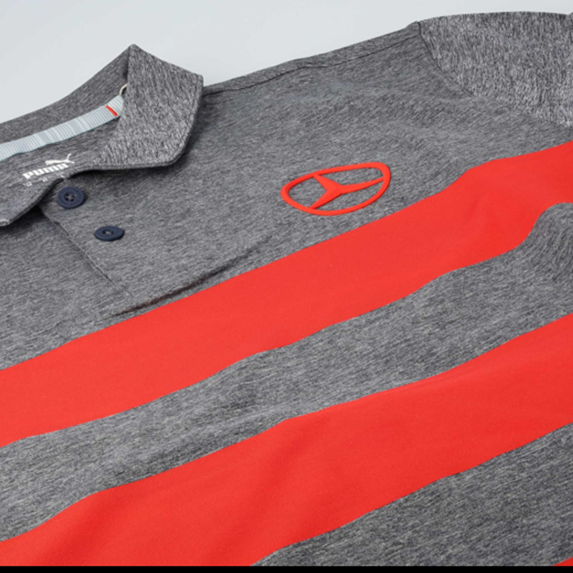 Mercedes-Benz Golf-Poloshirt Größe XL Herren grau melange / rot by PUMA Poloshirt