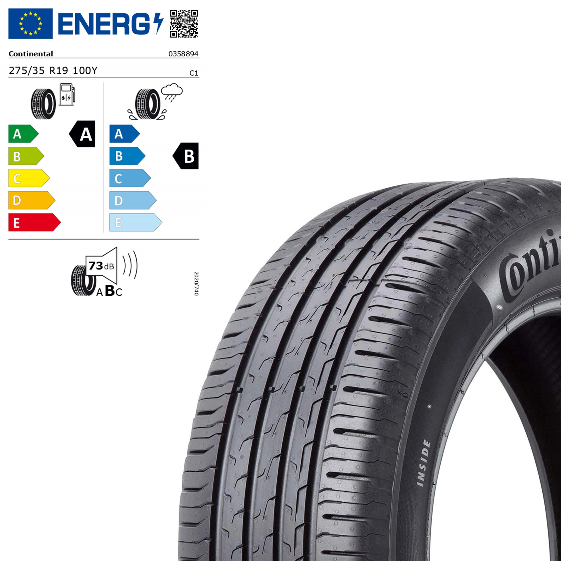 275/35 R19 100Y Continental EcoContact 6 MO Sommerreifen Q44001111283A