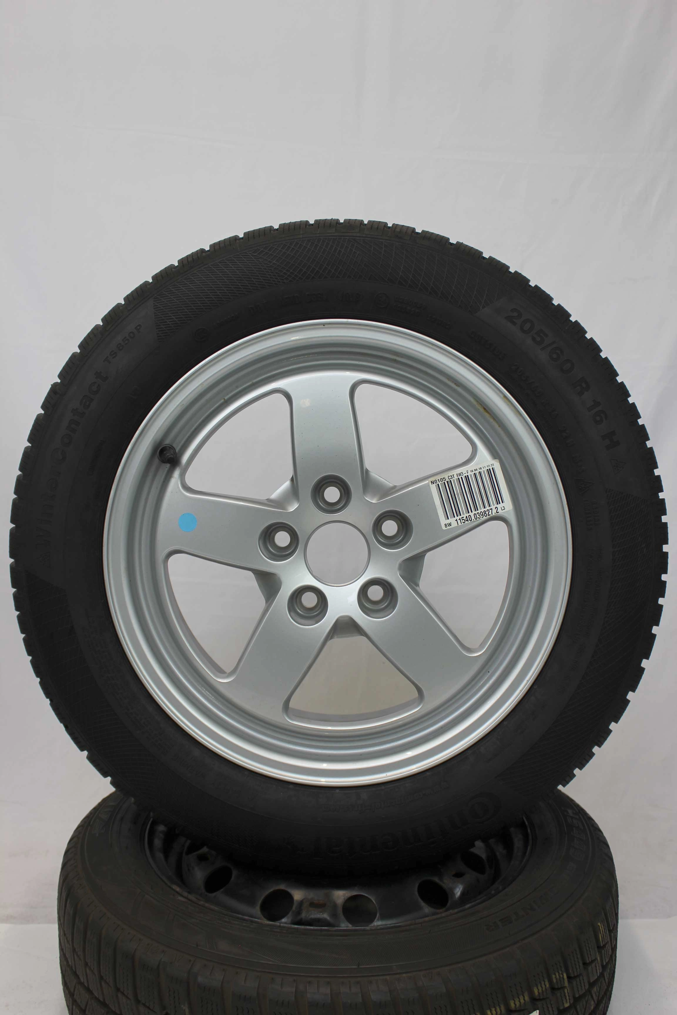 Winterkomplettradsatz-Audi-8W-A4-Alufelge-16Zoll-8W0601025-Winterreifen-Continental-WinterContactTS850P-205-60-R16-92H-13