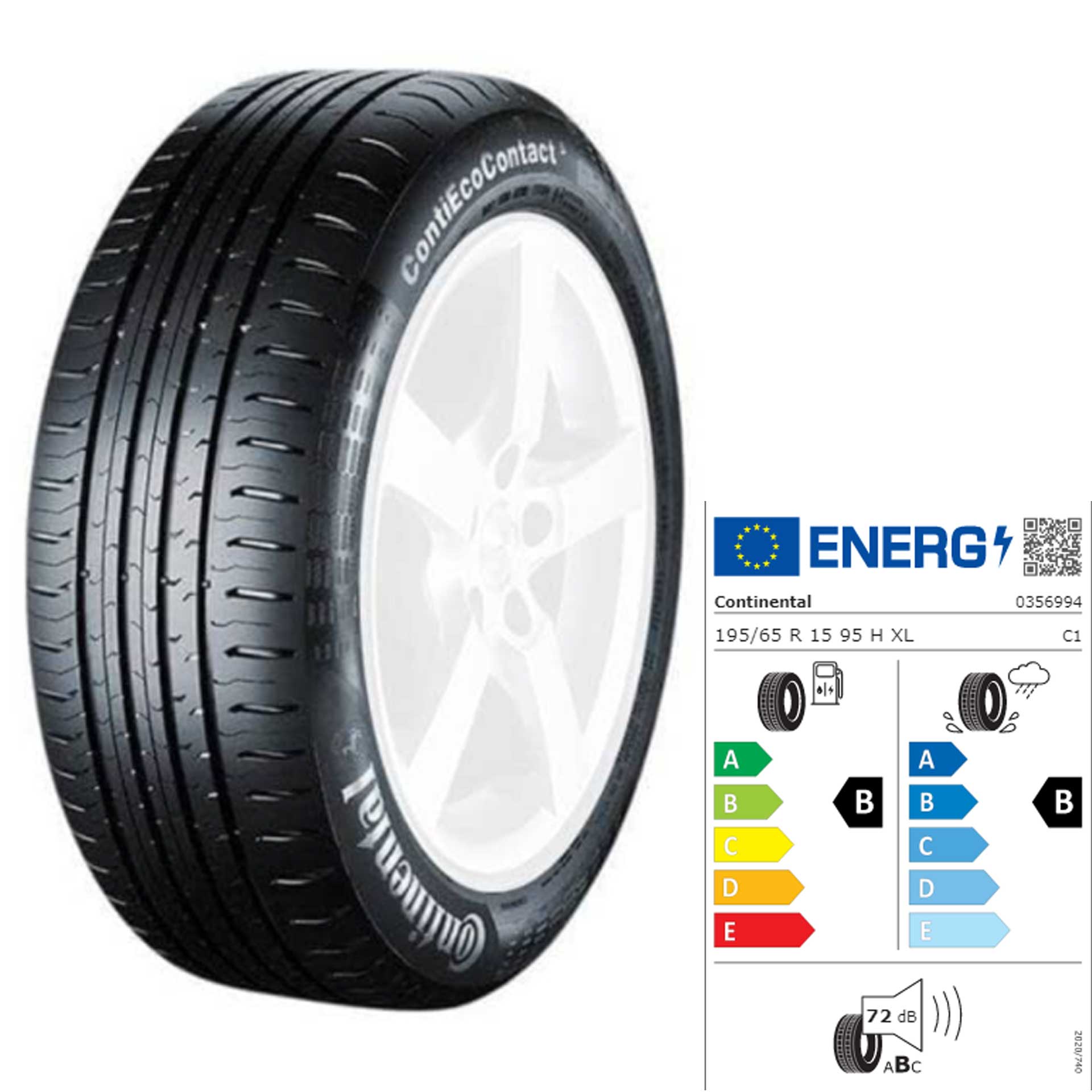195/65 R15 95H XL Continental ContiEcoContact 5 - Sommerreifen Q44004111030A