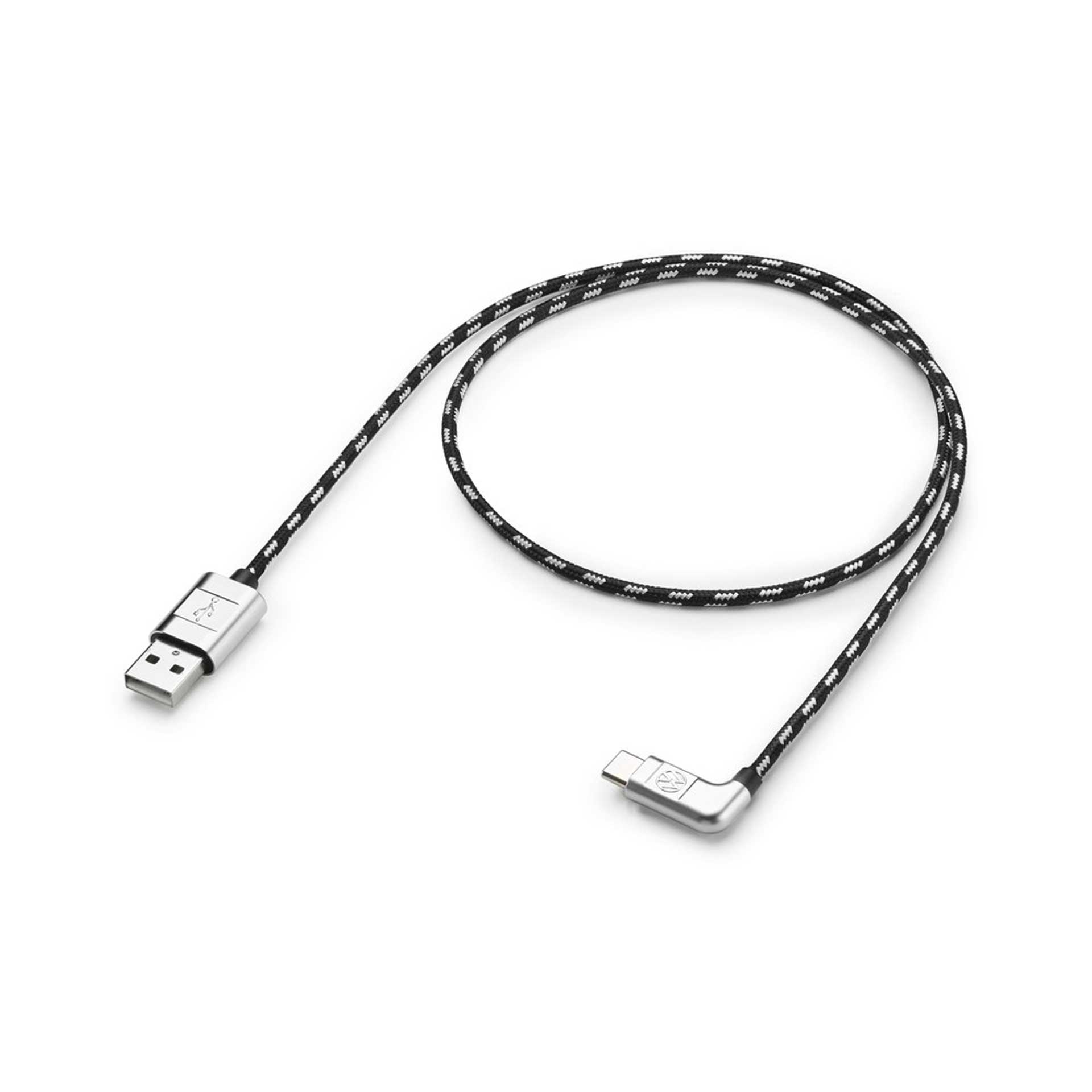 Volkswagen Anschlusskabel Ladekabel USB-A auf USB-C Premium Kabel gewinkelt 70 cm