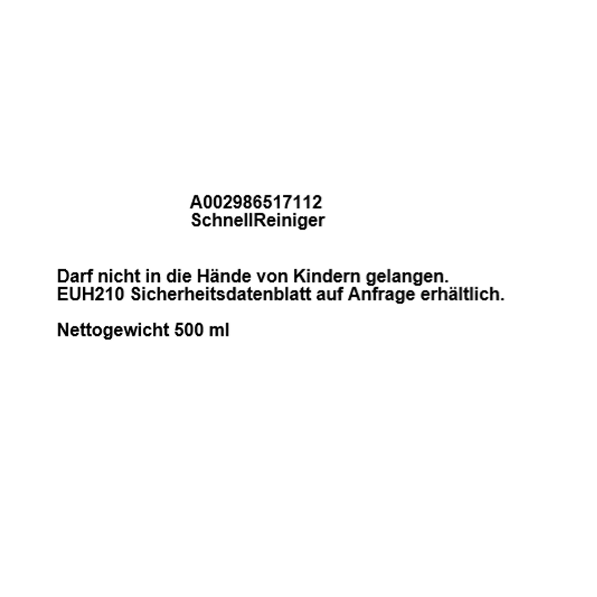 Mercedes-Benz Schnellreiniger 500 ml in Sprühflasche Mercedes-Benz Schnellreiniger 500 ml in Sprühflasche