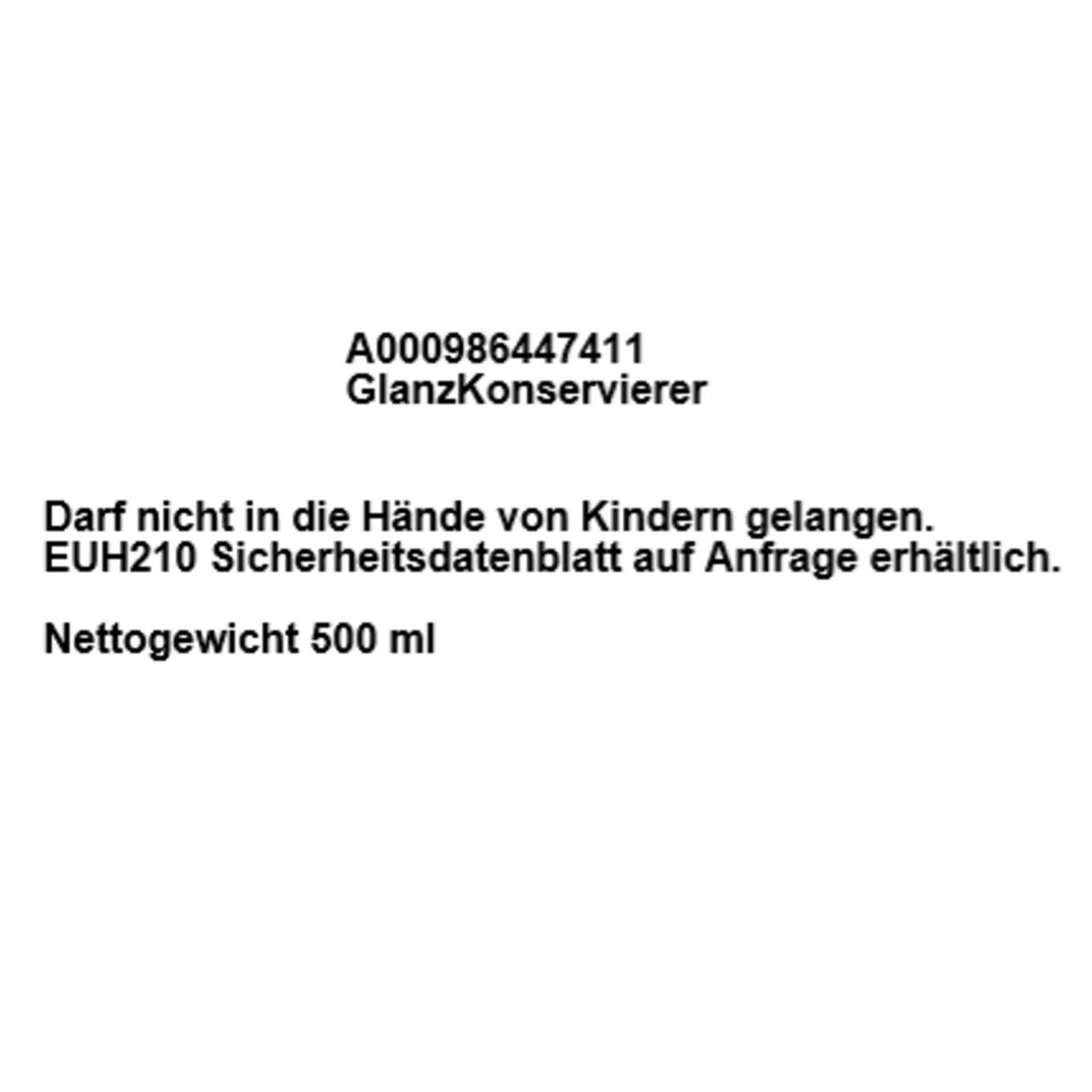 Mercedes-Benz GlanzKonservierer 500 ml A000986447411