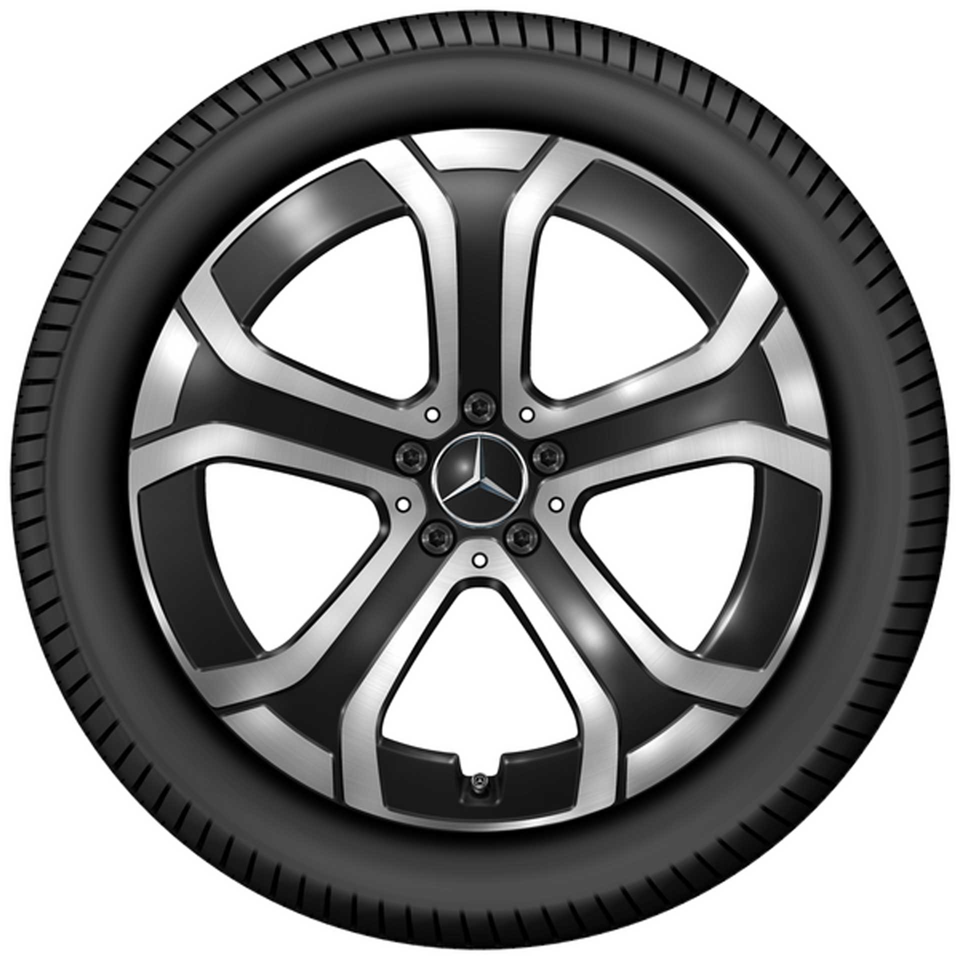 Mercedes-Benz 5-Speichen-Rad 20 Zoll Leichtmetallfelge GLC X254 schwarz glanzgedreht A25440103007X23 Mercedes-Benz 5-Speichen-Rad 20 Zoll Leichtmetallfelge GLC X254 schwarz glanzgedreht A25440103007X23