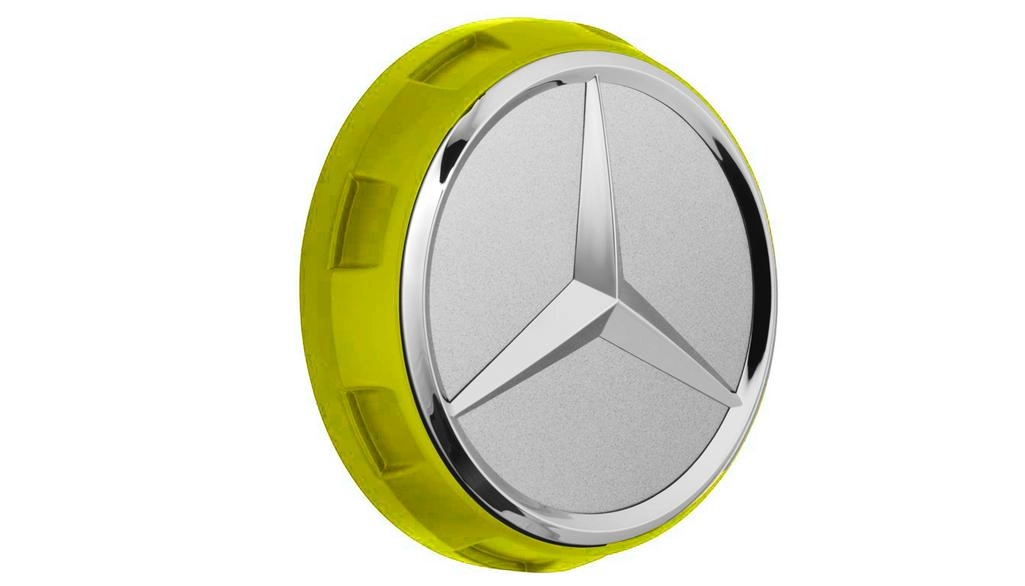 Mercedes-AMG Radnabenabdeckung Zentralverschlussdesign gelb