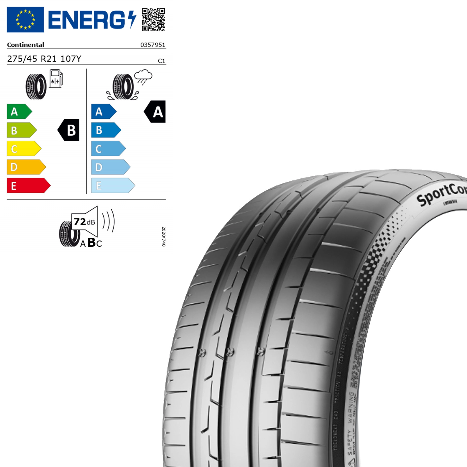 275/45 R21 107Y Continental SportContact 6 MO Sommerreifen Q44002111087A