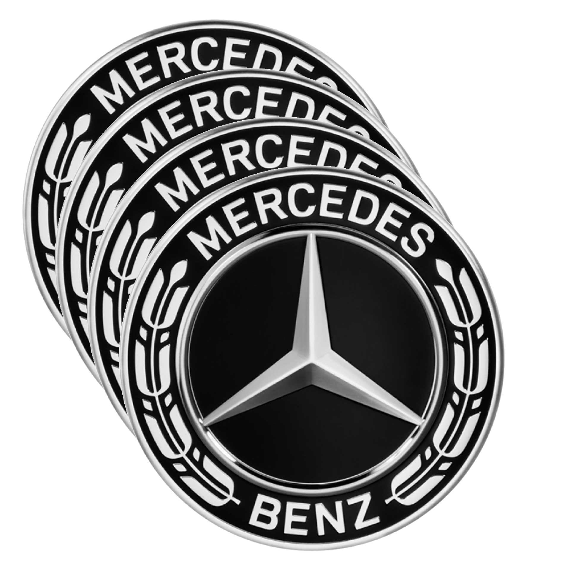 Mercedes-Benz Radnabenabdeckung Stern mit Lorbeerkranz schwa