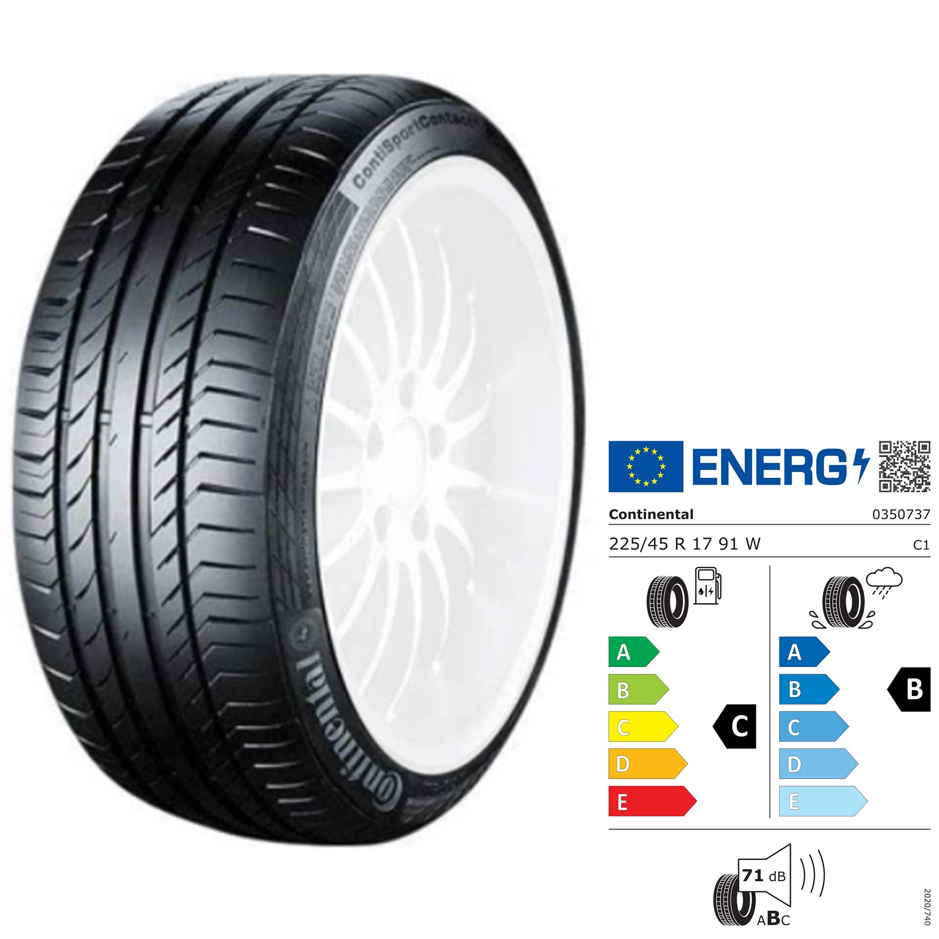 225/45 R17 91W Continental ContiSportContact 5 MO Sommerreifen Q44001111176A