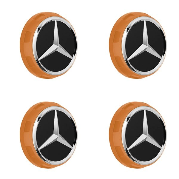 Mercedes-AMG Radnabenabdeckung Zentralverschlussdesign orange Set 4-teilig