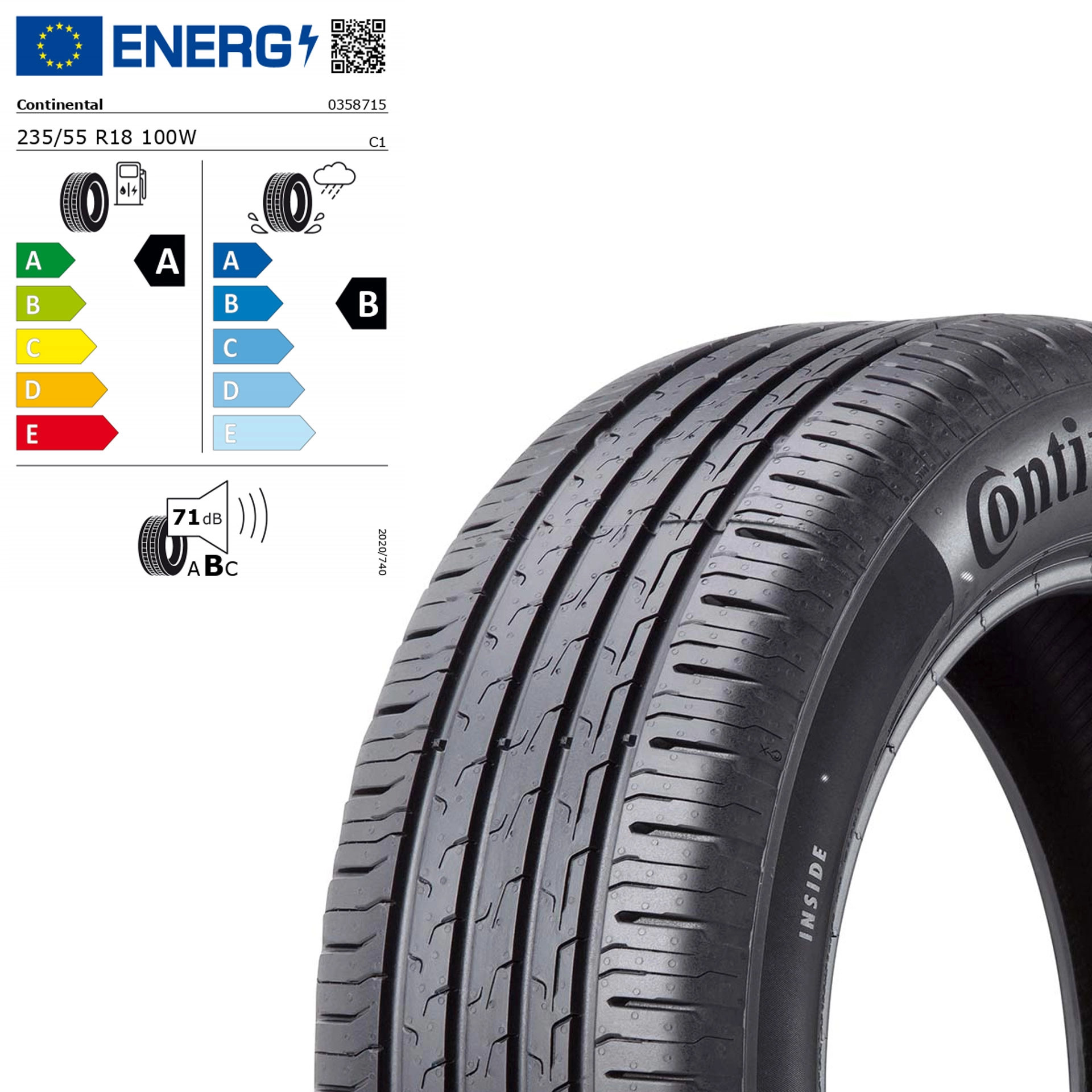 235/55 R18 100W Continental EcoContact 6 MO Sommerreifen Q44001111288A