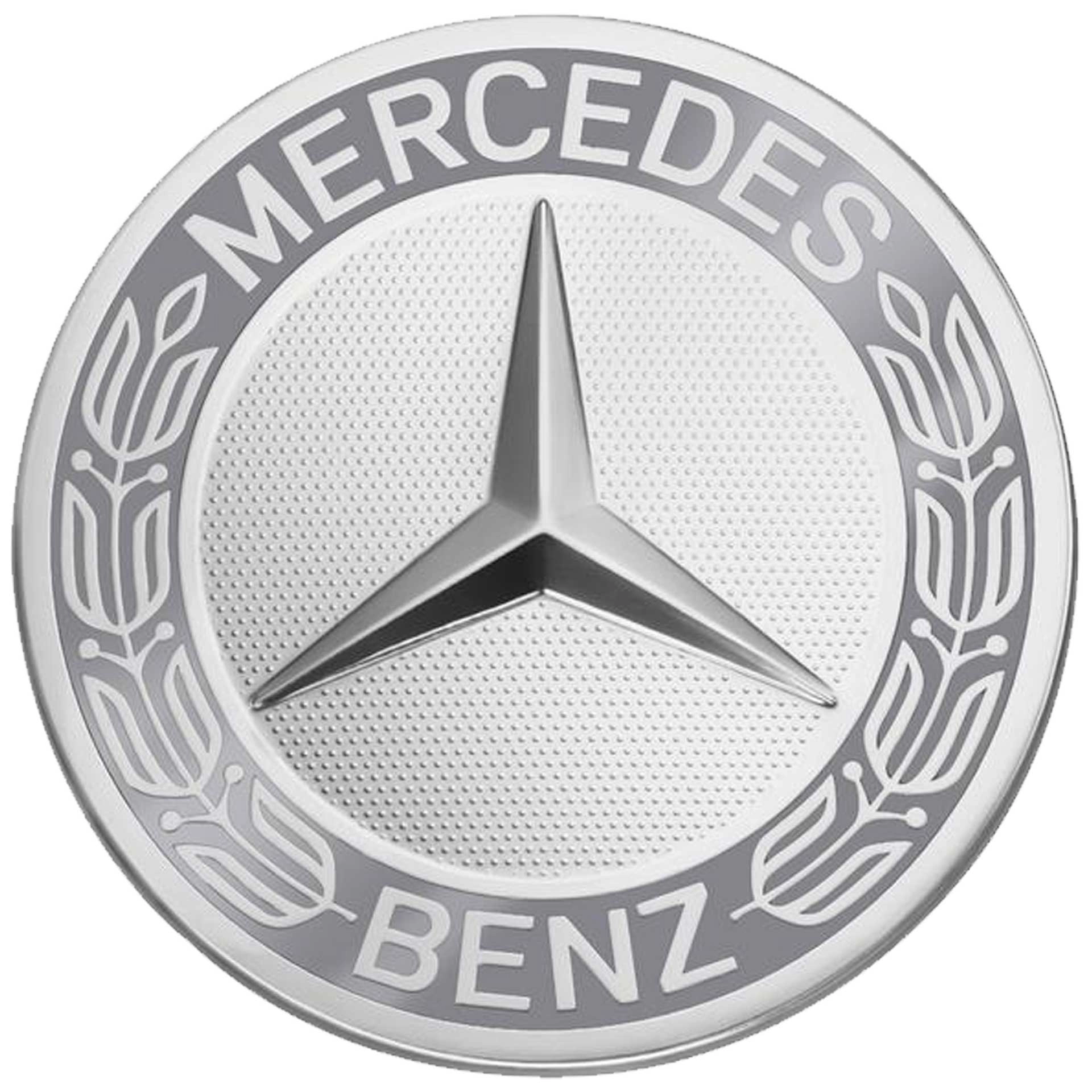 Mercedes-Benz Radnabenabdeckung Stern mit Lorbeerkranz grau
